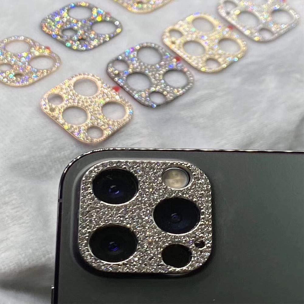 [2 Pack] Bling Crystal Camera Lens Protector Compatible With Iphone 12, Lntech Glitter Diamond Rear Camera Cover 3D Bling Diamon