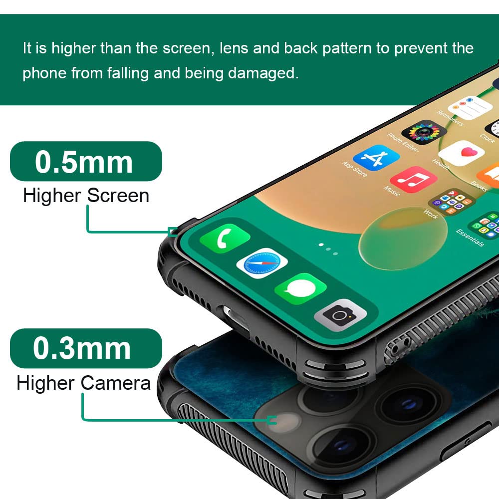 ZHEGAILIAN iPhone 14 Pro Nebula Wolf Tempered Glass TPU Shock Protective Case