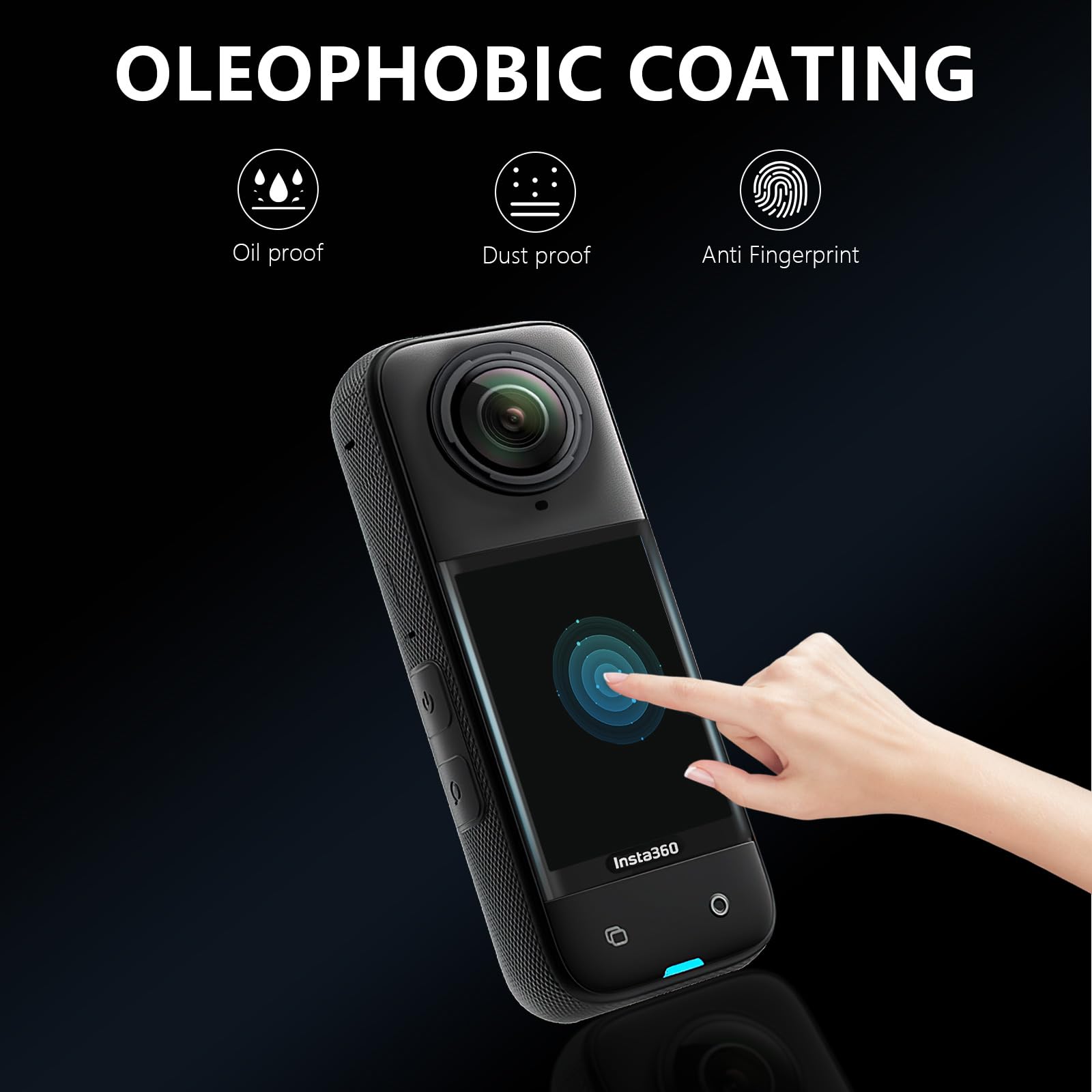 Amazear Insta 360 X4 Screen Protector Film(2 Pack), Insta360 X4 Screen Protector For Insta360 X4 Accessories, Tempered Glass Lcd