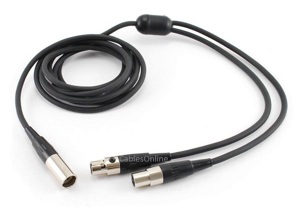 Cablesonline 6Ft Mini Xlr Male Plug To 2 Mini Xlr Female Lapel Mic Y Splitter Audio Cable, (Xm Y106)