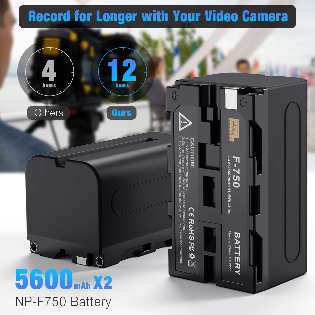 Switti Np F750 Battery Charger Set, 2 Pack 5600 Mah Replacement Batteries Compatible With Np F550, F570, F750, F770, F930, F950,