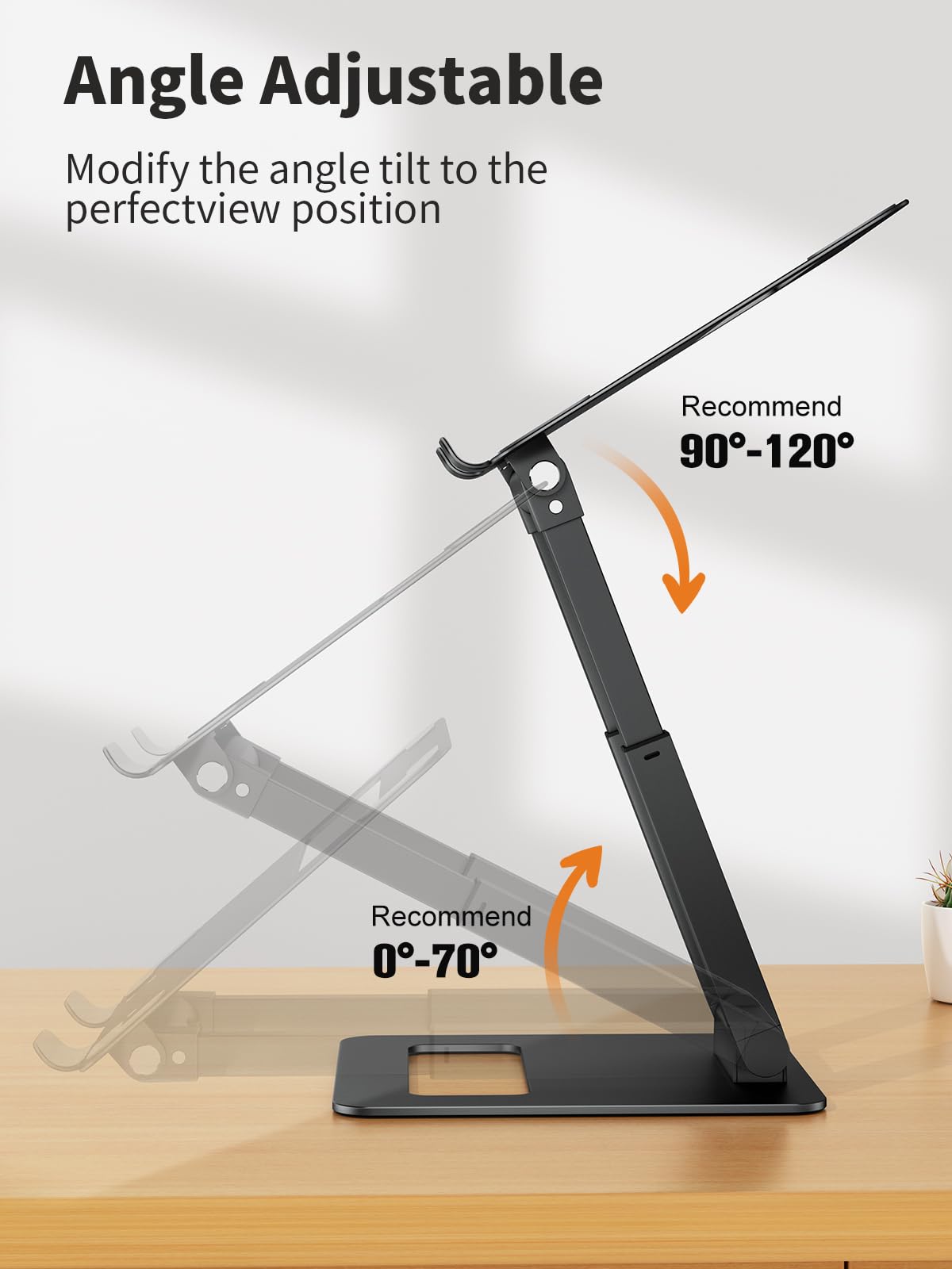 Tounee Laptop Stand For Desk Adjustable Height, Telescopic 360 Rotating Pull Out Design Ergonomic Laptop Riser Fits All Macbook,