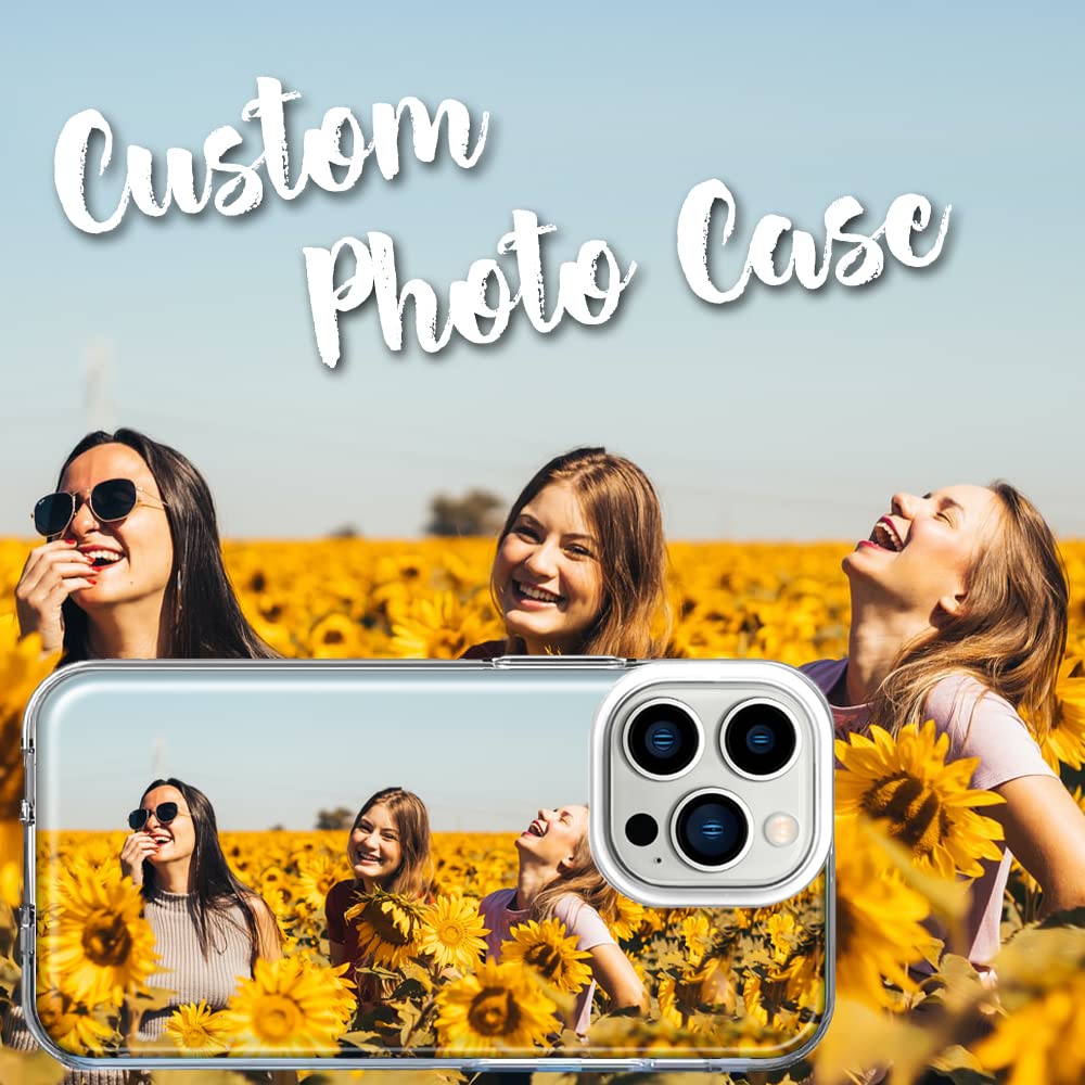 MUNDAZE Personalized Custom Double Layered Phone Case for iPhone 14 Pro Max Polycarbonate Clear 6.7 inch