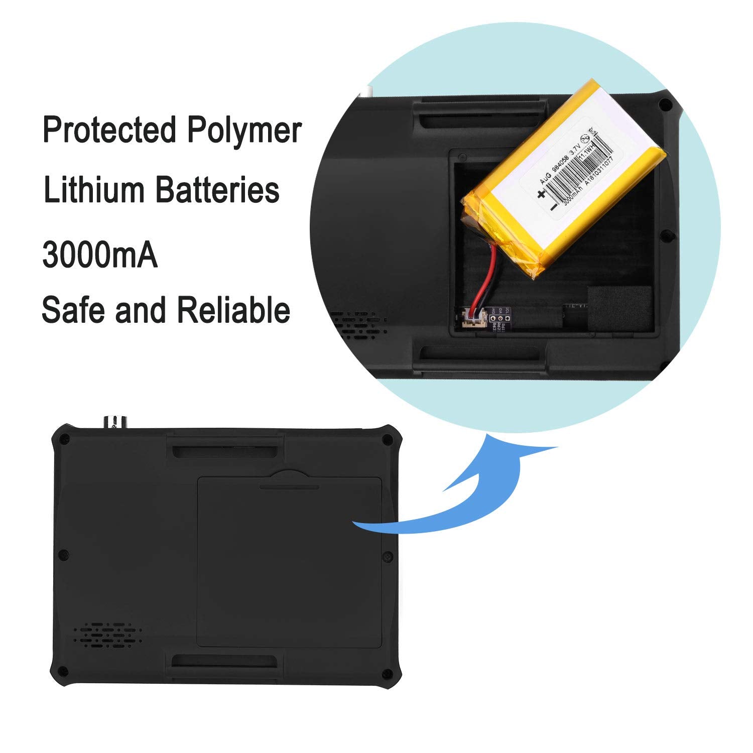 Sgef Wrist Cctv Tester, Hd 5Mp Portable Camera Tester 5Mp Ahd Cvbs Tester Utc Osd Control 4.3 Inch Tft Lcd Monitor Analog Video Test Cable Test Ptz Control 12V Power Output(6300A)