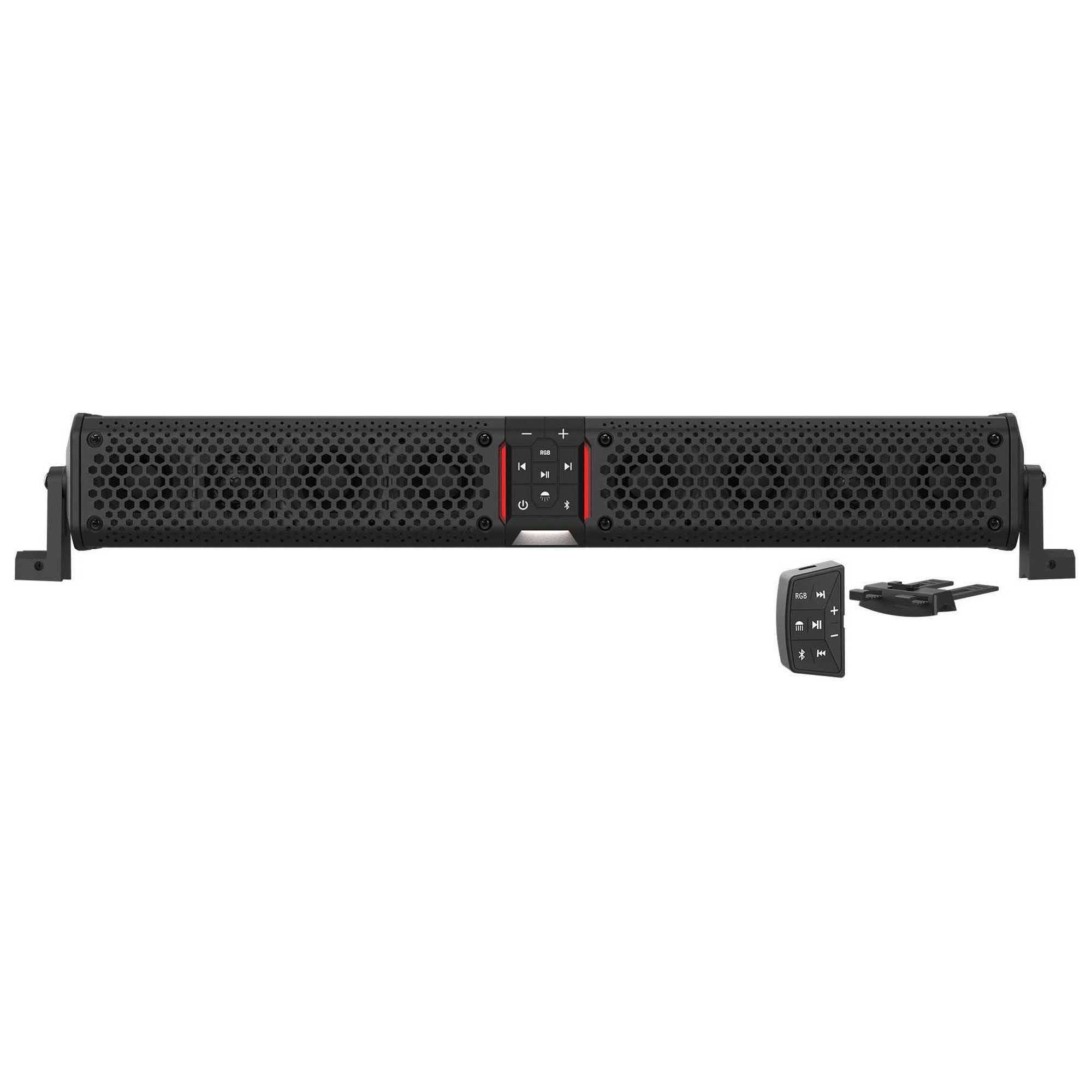 wet sounds Stealth XT 8-B - All-in-One IP67 Weatherproof 300-Watt Amplified Bluetooth 8-Speaker Soundbar with Remote - Black