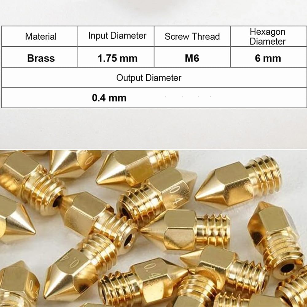 16Pcs Ender 3 Nozzles 0.4Mm, Mk8 Extruder Nozzles 0.4Mm Compatible For Creality Ender 3 V2/Ender 3 Pro/Ender 3 Max/Ender 5 Pro/E