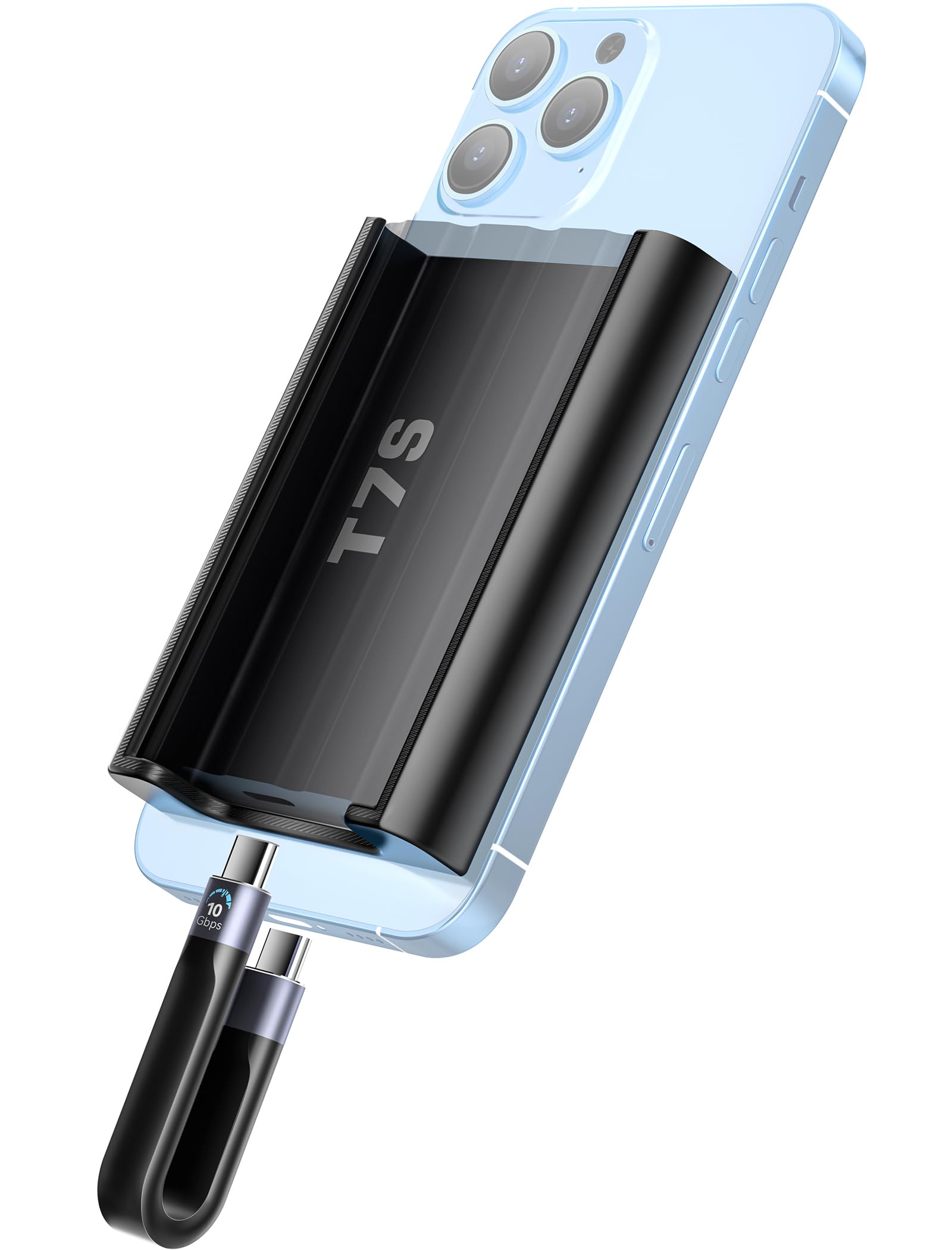 Magnetic Hard Drive Case For Samsung T7 Sield Ssd With 10Gbps Type C Cable Compatible With Iphone 15 Pro & Pro Max External Soli