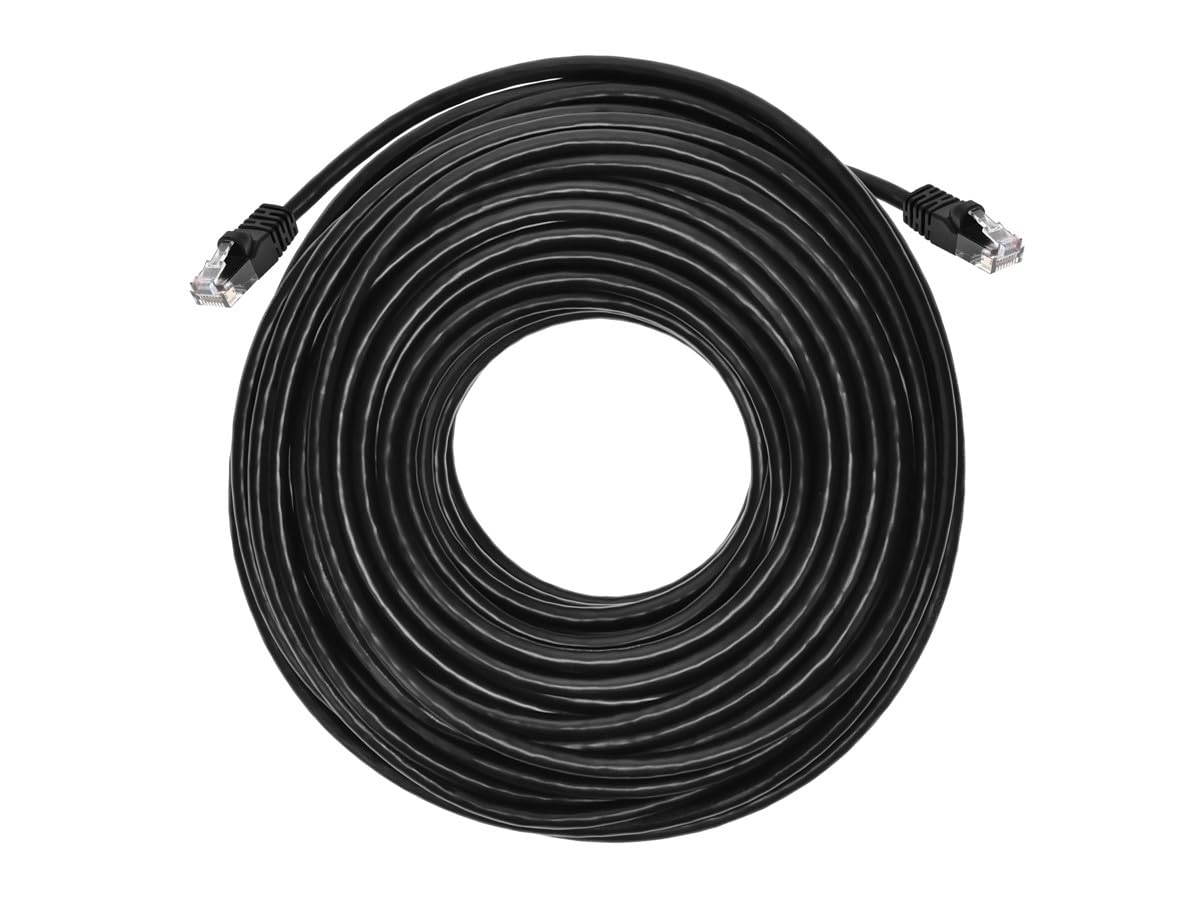 Monoprice Cat6 Ethernet Patch Cable   Snagless Rj45, Pure Bare Copper, 550Mhz, Utp, 24Awg, 100 Feet, Black   Fullboot Series