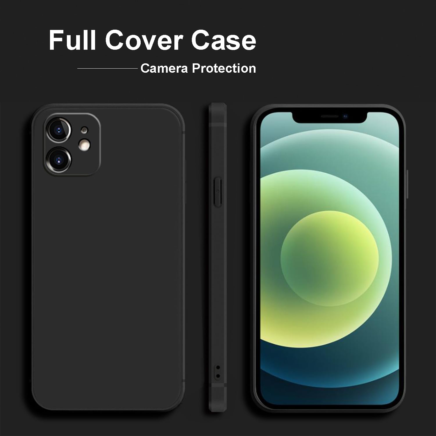 Tenoc Phone Case Compatible With Iphone 12 Mini, Black Case Anti Fingerprint Protective Bumper Matte Cover For 5.4 Inch