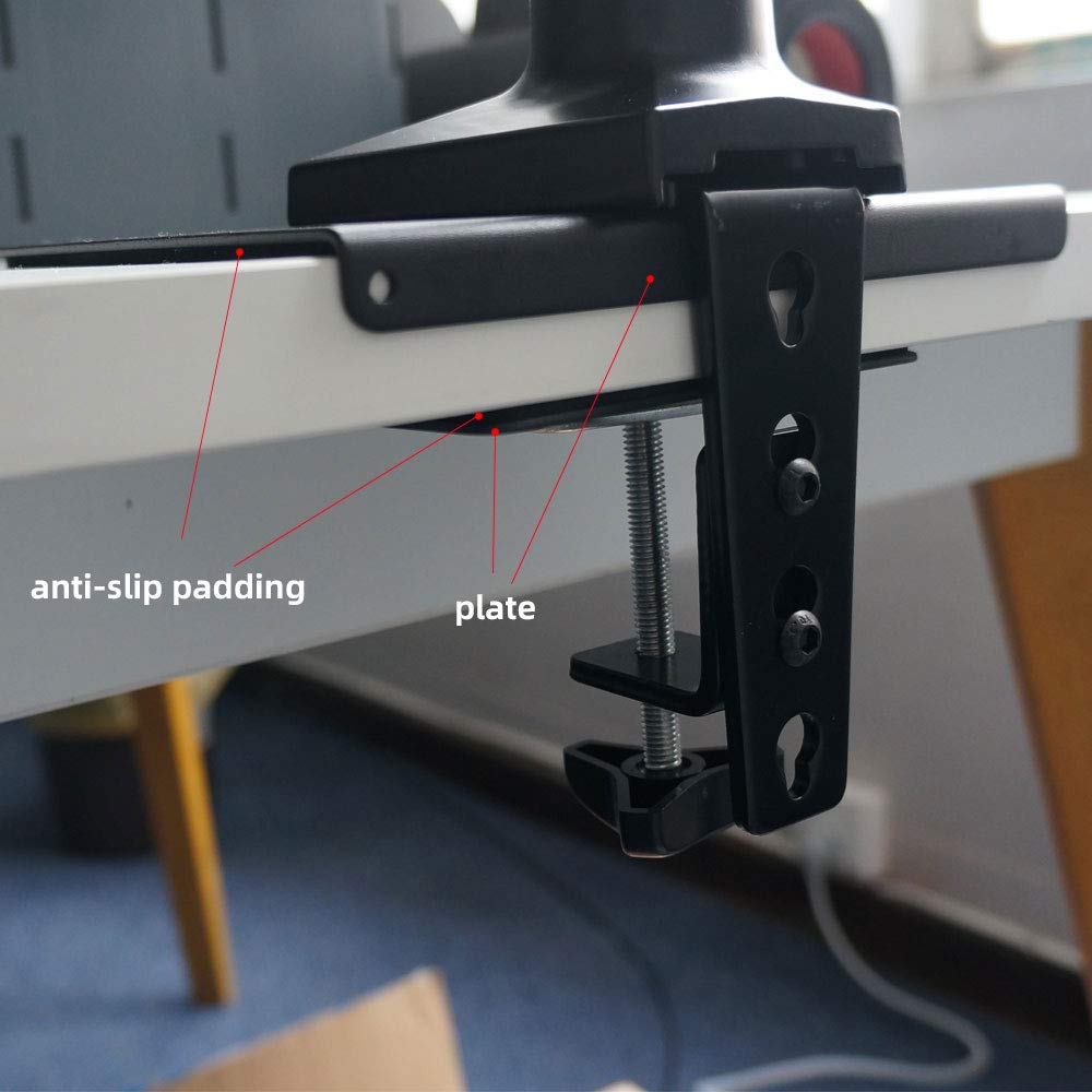 Steel Monitor Mount Reinforcement Plate Fits Most Monitor Desk Mount,For Fragile Tabletop Protection (Black, Square 1)
