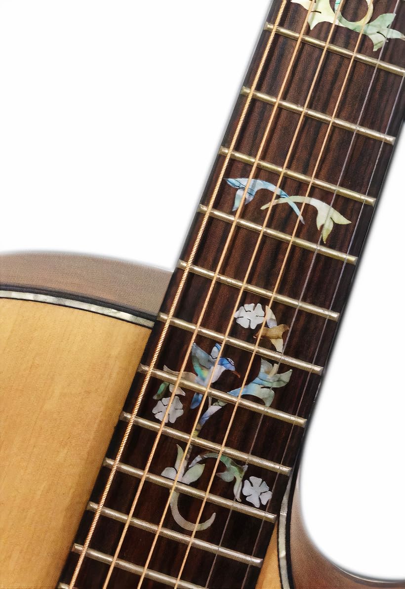 Fretboard Markers Inlay Stickers Decals For Guitars - Winding Vine W/Bird