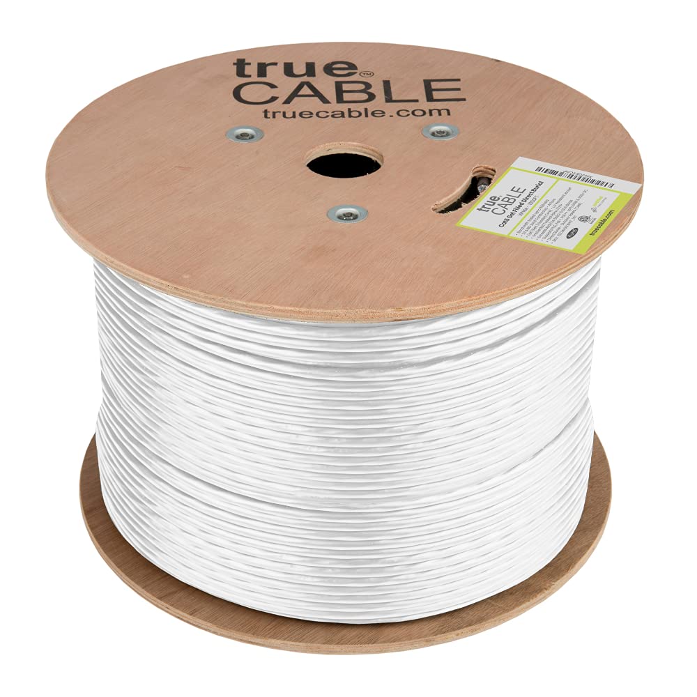 Truecable Cat6 Direct Burial, Gel Filled, 1000Ft, White, Waterproof, Cmx, 23Awg Solid Bare Copper, 550Mhz, Poe++ (4Ppoe), Etl Listed, Unshielded Utp, Bulk Ethernet Cable