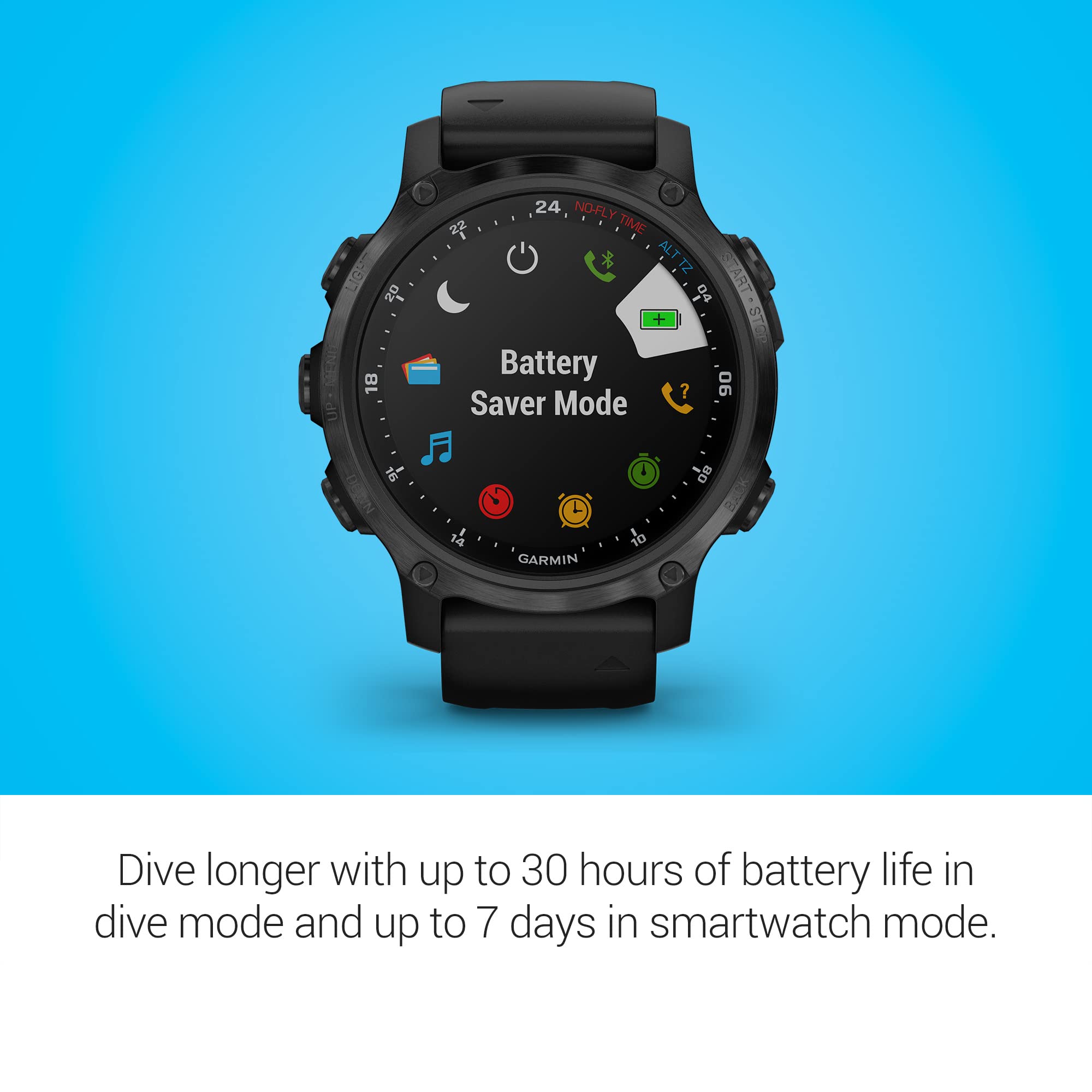 Garmin Descent Mk2S, Smaller-Sized Watch-Style Dive Computer, Multisport Training/Smart Features, Gray With Black Silicone Band,