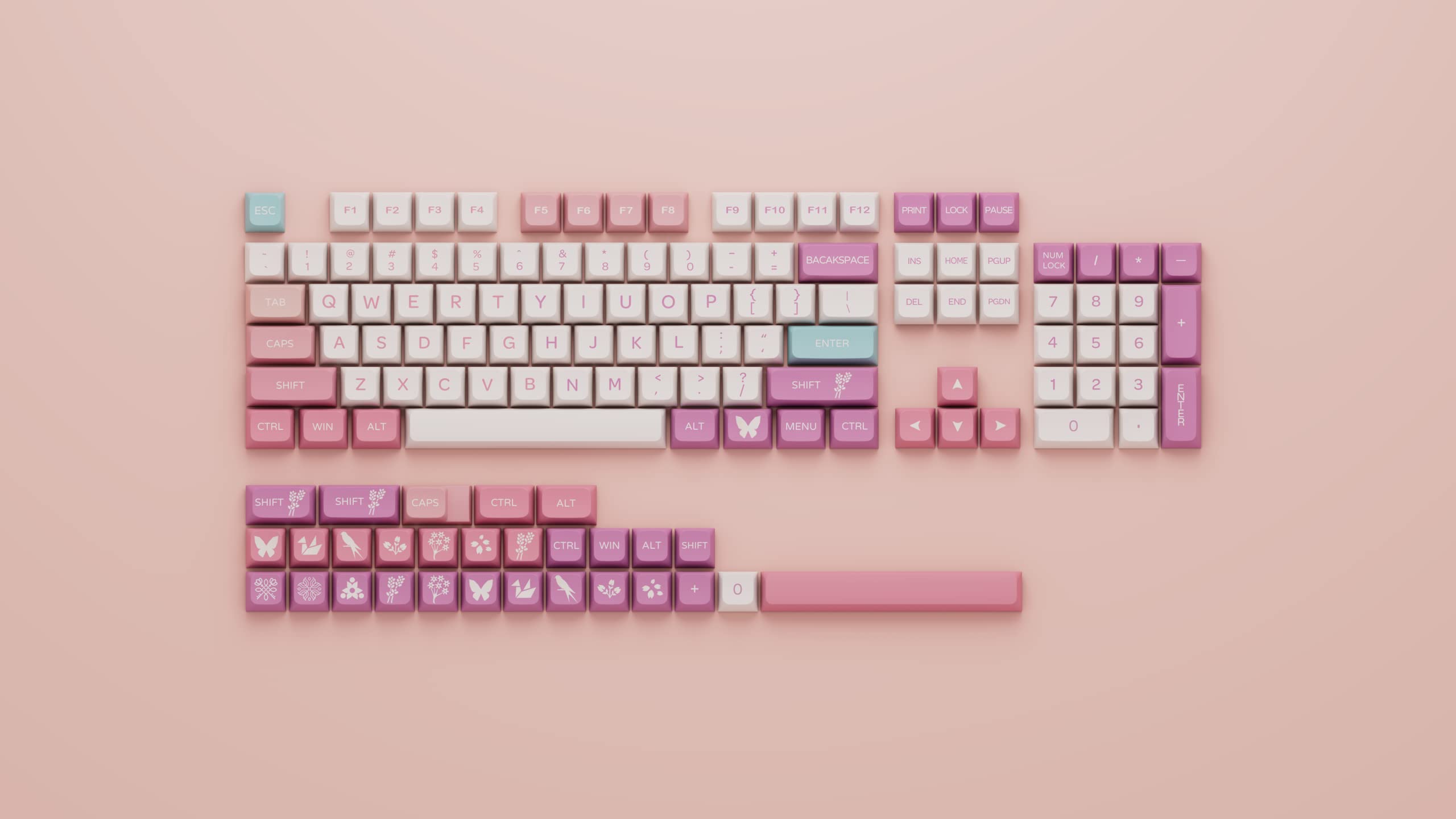 Ilycheegami Pbt Keycaps Xda Cute Pink Keycaps Dye Sublimation Universal Mechanical Keyboard Keycaps Compatible With Cherry Mx Sw