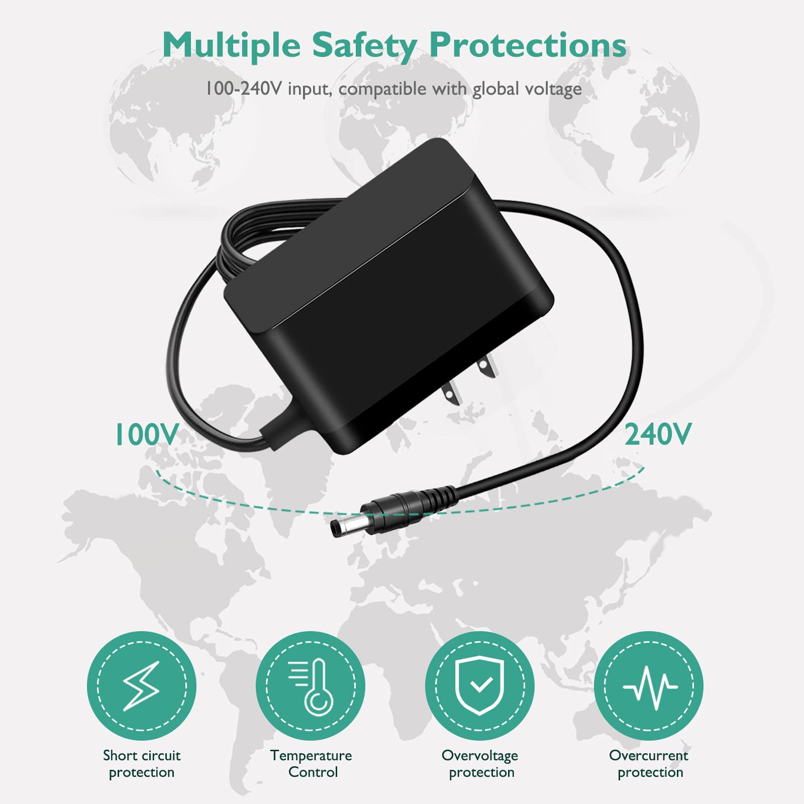 Lnauy Charger Compatible With Bissell Pet Stain Eraser 2837 2842 2846 2877 Replacement Ac Adapter 1624554 Cordless Vacuum Cleane