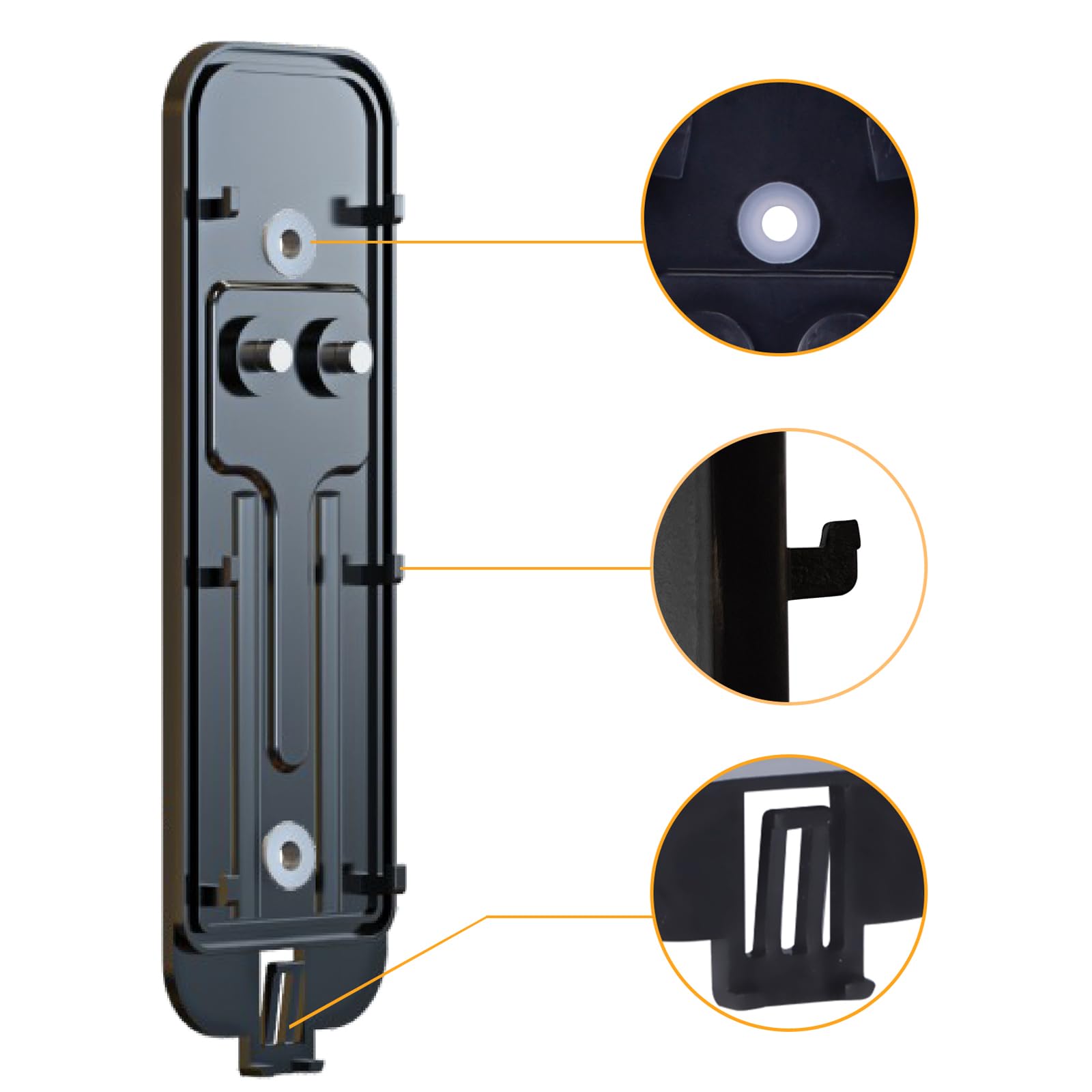 Blink Doorbell Backplate Replacement, Back Plate Part Cover For Blink Video Doorbell With Hooks Accessory(Black)