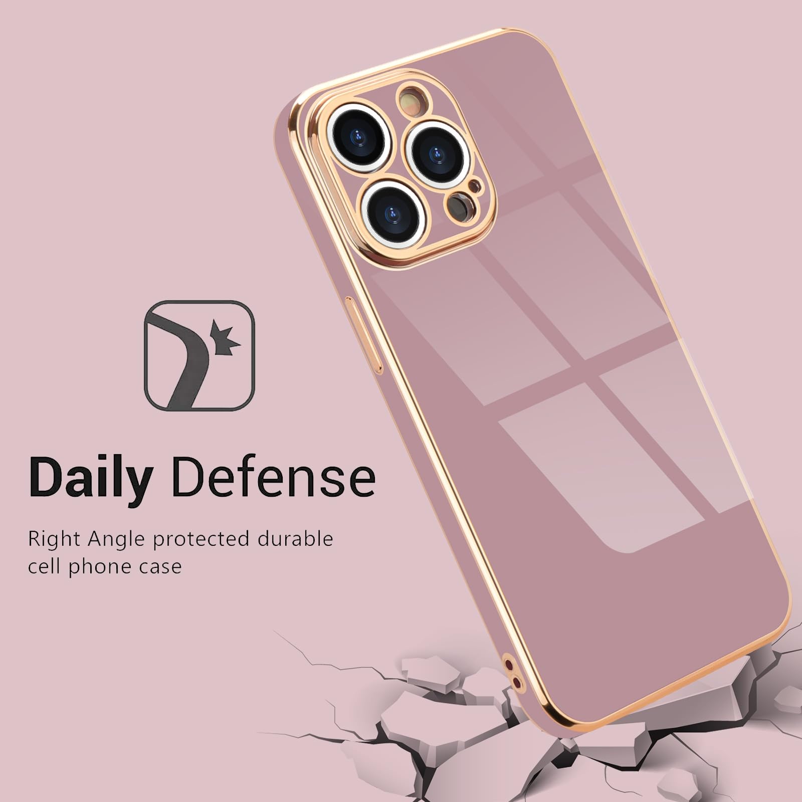 Lafunda For Iphone 14 Pro Max Case, Cute Slim Soft Silicone For Women Girls Luxury Pretty Plating Bumper Cover Lens Camera Prote