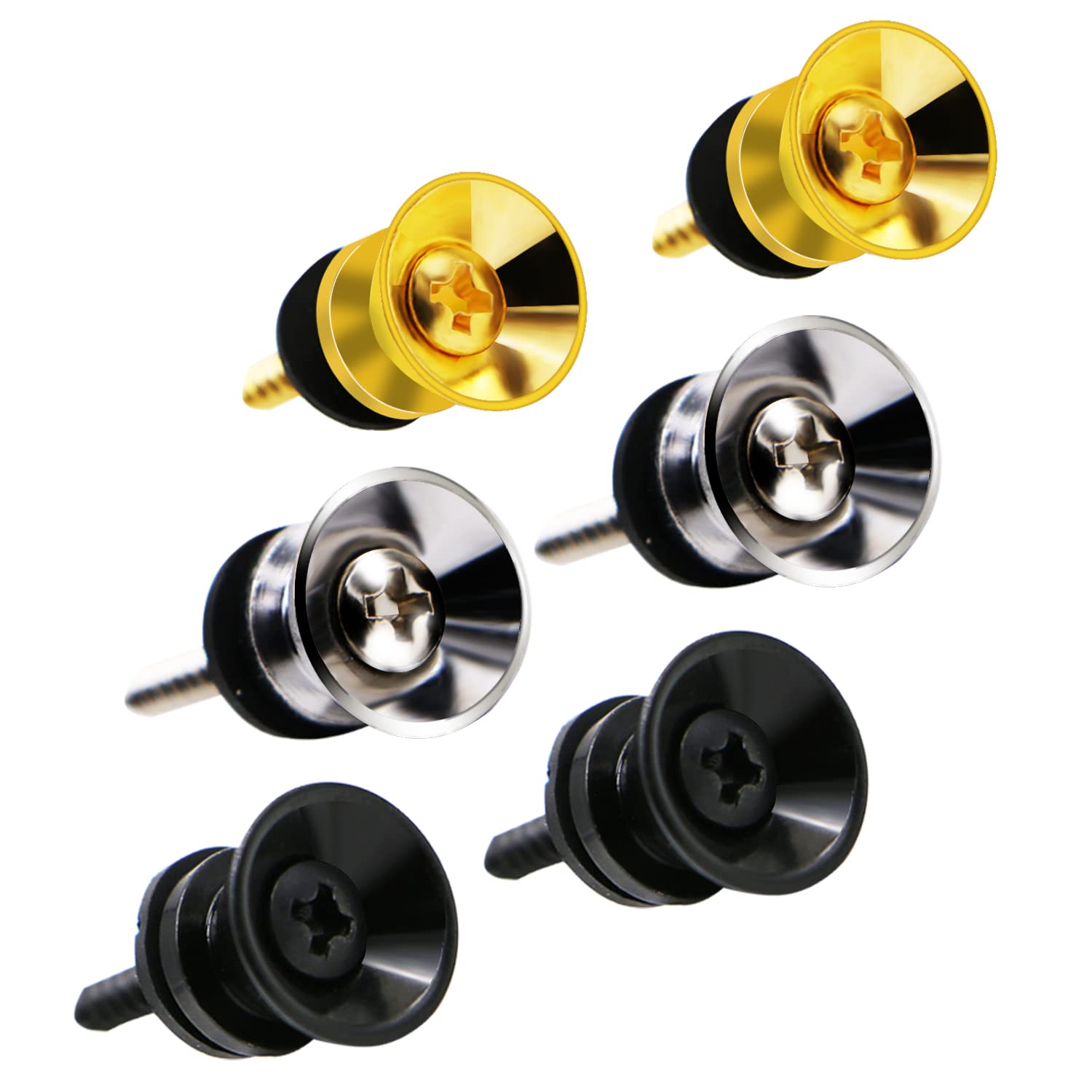 Guitar Strap Locks Buttons Metal End Pins With Mounting Screws For Acoustic Classical Electric Guitar Bass Ukulele
