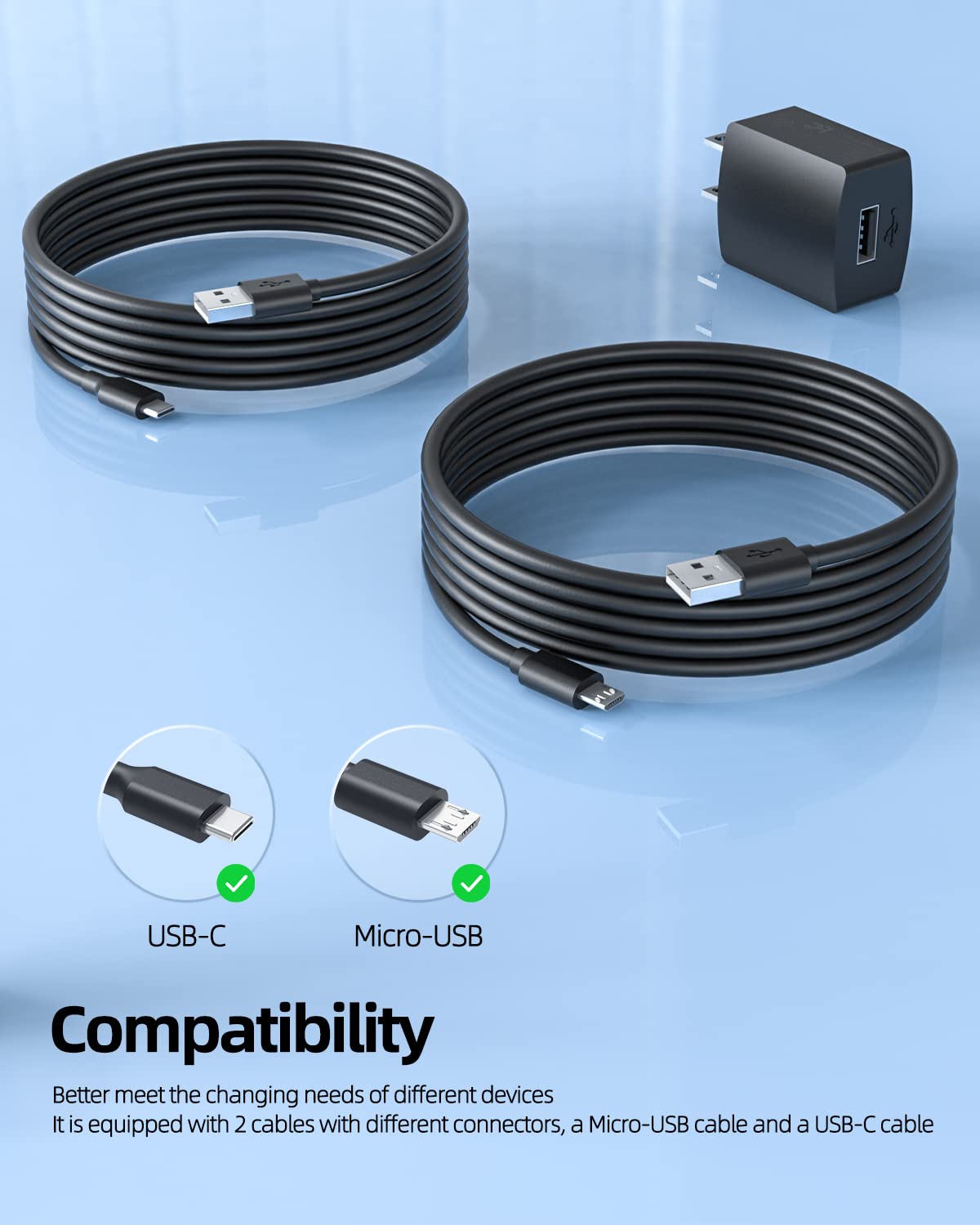 2 Cable Ac Charger Fit For Samsung Earbuds Galaxy Buds,Jabra,Tozo,Cowin,Comiso,Aomais,Treblab,Bugani,Insmy,Elehot,Musibaby,Miatone,Oraolo,Kurdene Bluetooth Earbuds Speakers Headphones Adapter