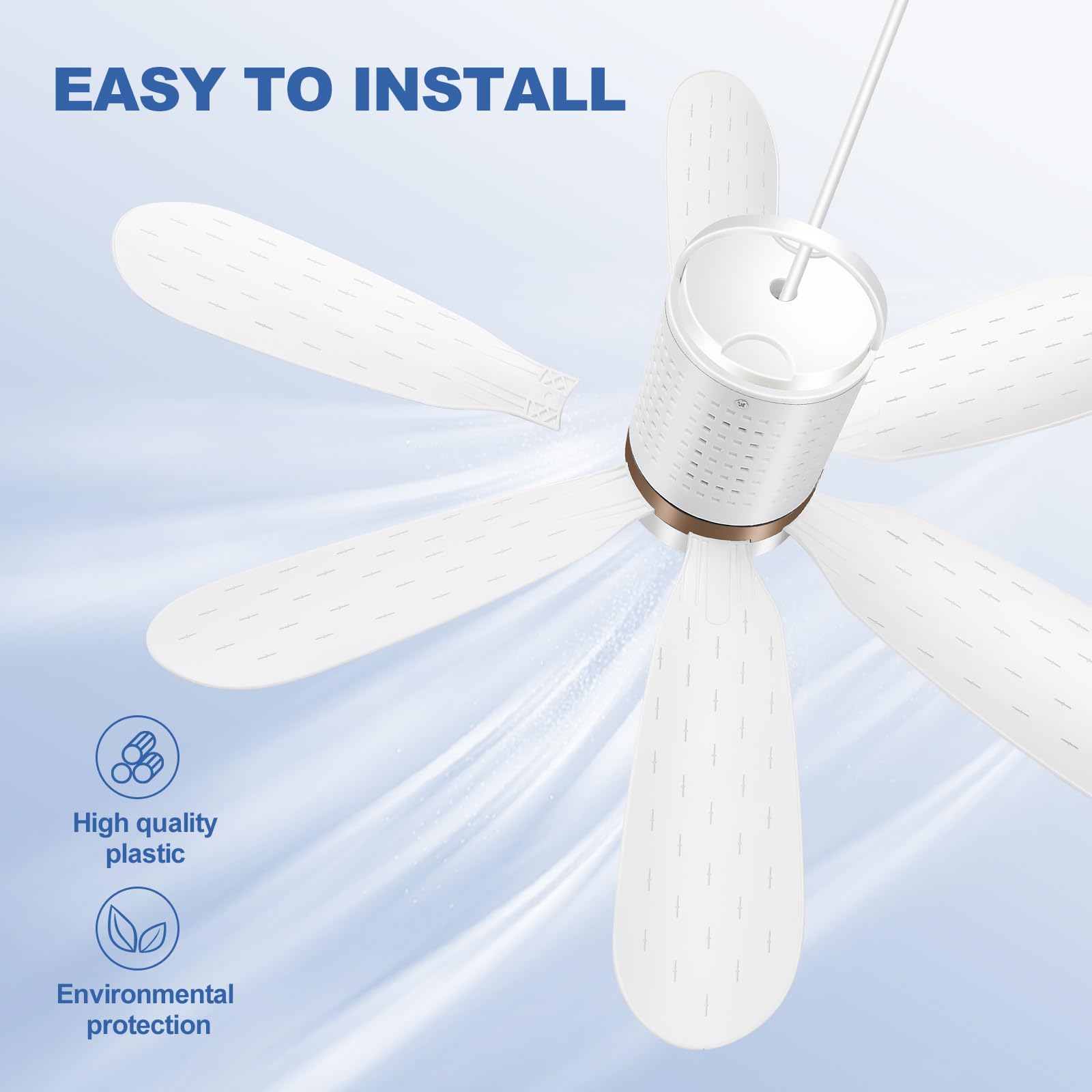 Hywecy Usb Ceiling Fan With Six Blades,Portable Ceiling Fan Fan For Camping;Bedroom;Office;Living Room (Button)
