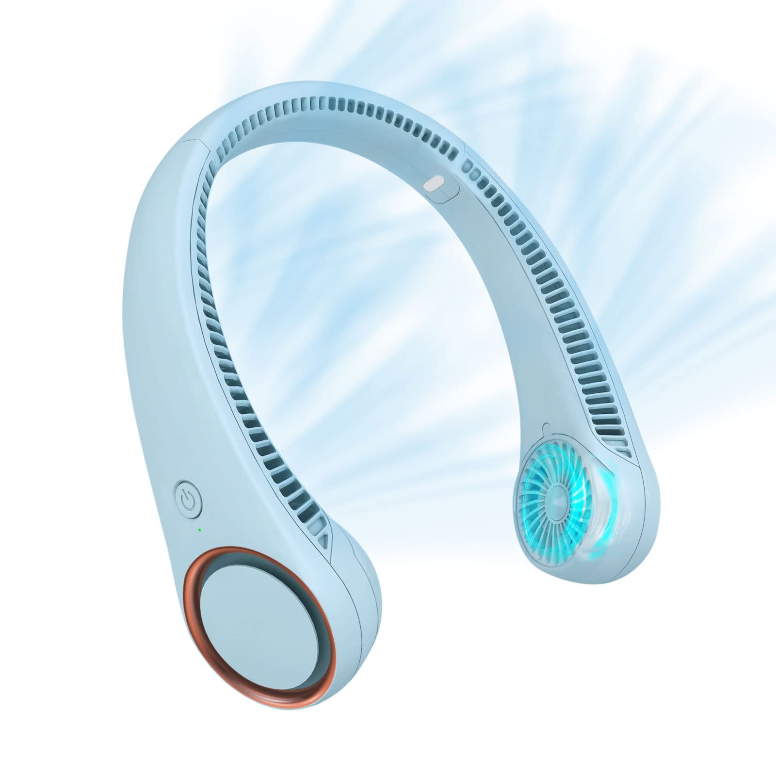 Civpower Portable Neck Fan, Hands Free Bladeless Fan, Cooling Personal Fan,3 Speeds Adjustment,78 Air Outlet, Headphone Design,