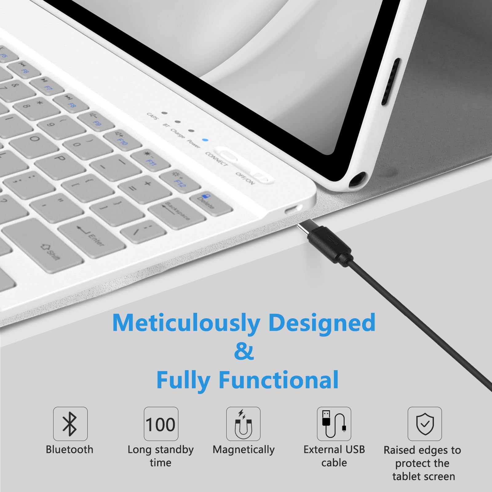 Keyboard Case For Samsung Galaxy Tab A9 Plus/A9+ 5G 11 Inch 2023, For Samsung A9 Plus Tablet Case With Detachable Wireless Bluet