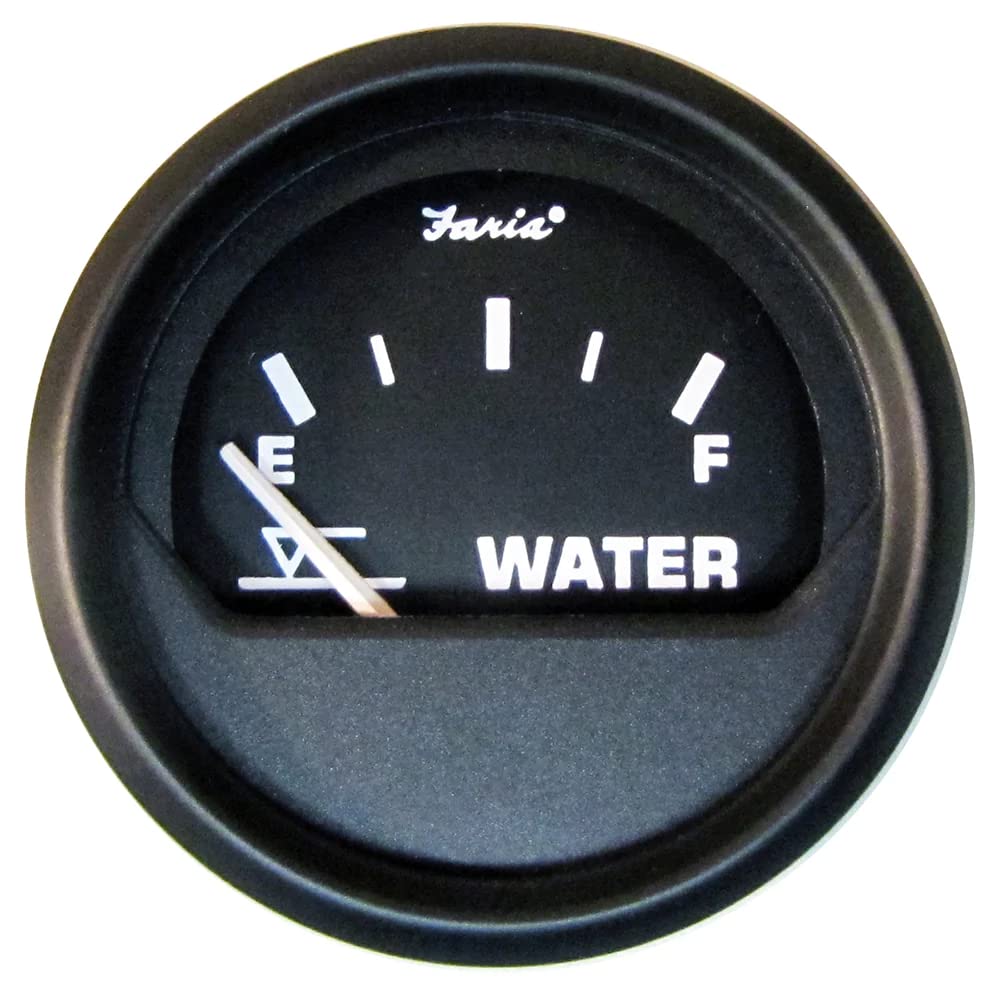 Faria Euro Black 2'' Tank Level Gauge - Potable Water,WBEEAB07XVWTFC4