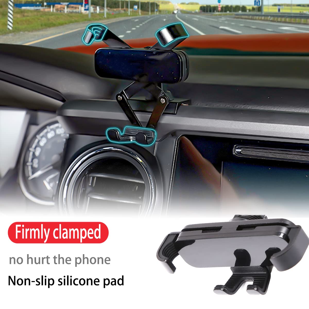 Cheayar Car Phone Holder,Car Phone Mount Tacoma, For All Mobile Phones,Phone Mount Dash Clip, Compatible With Tacoma 2015 2016 2