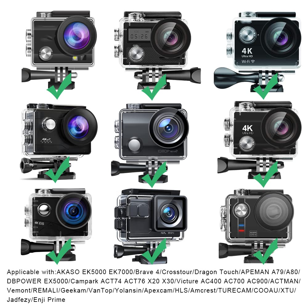 Vvhooy 3X1350Mah Rechargeable Action Camera Battery And Charger Compatible With Akaso Ek7000/Brave 4/Dragon Touch Vision 3 4K/Db