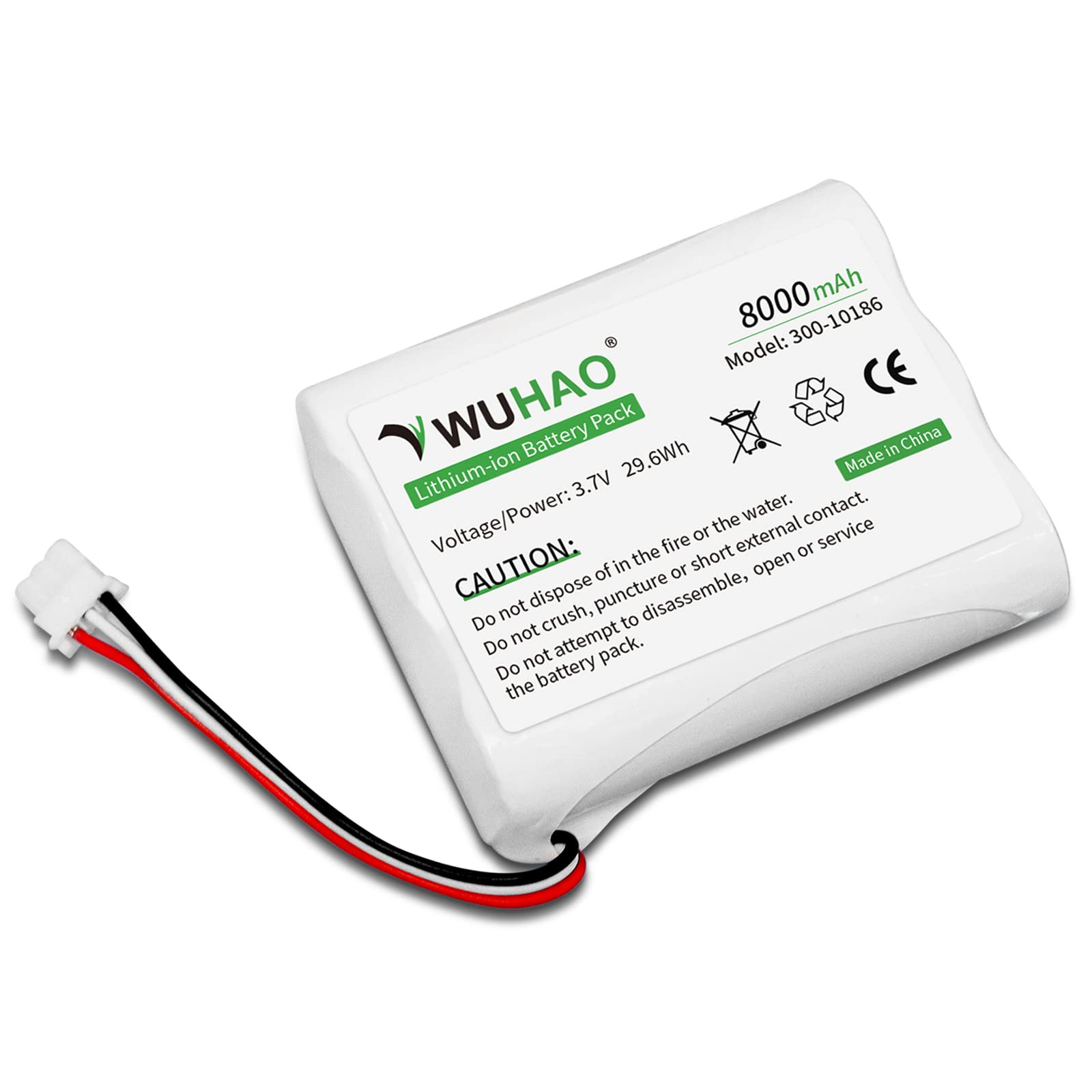 Wuhao For Adt Battery Replacement 300 10186 Lithium Ion Battery Upgraded 8000Mah For Adt Command Smart Security Panel 3.7V