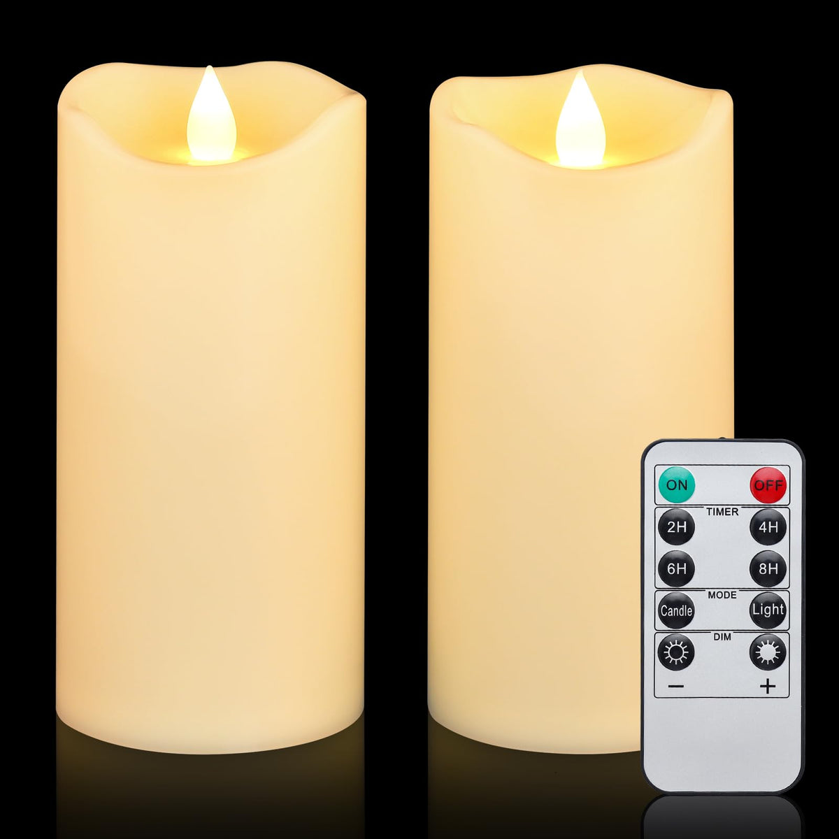 Aignis Indoor Flameless Led Candles Battery Operated With Remote Timer And Wax-Like Shell For Home/Wedding/Holiday Decor, Set Of