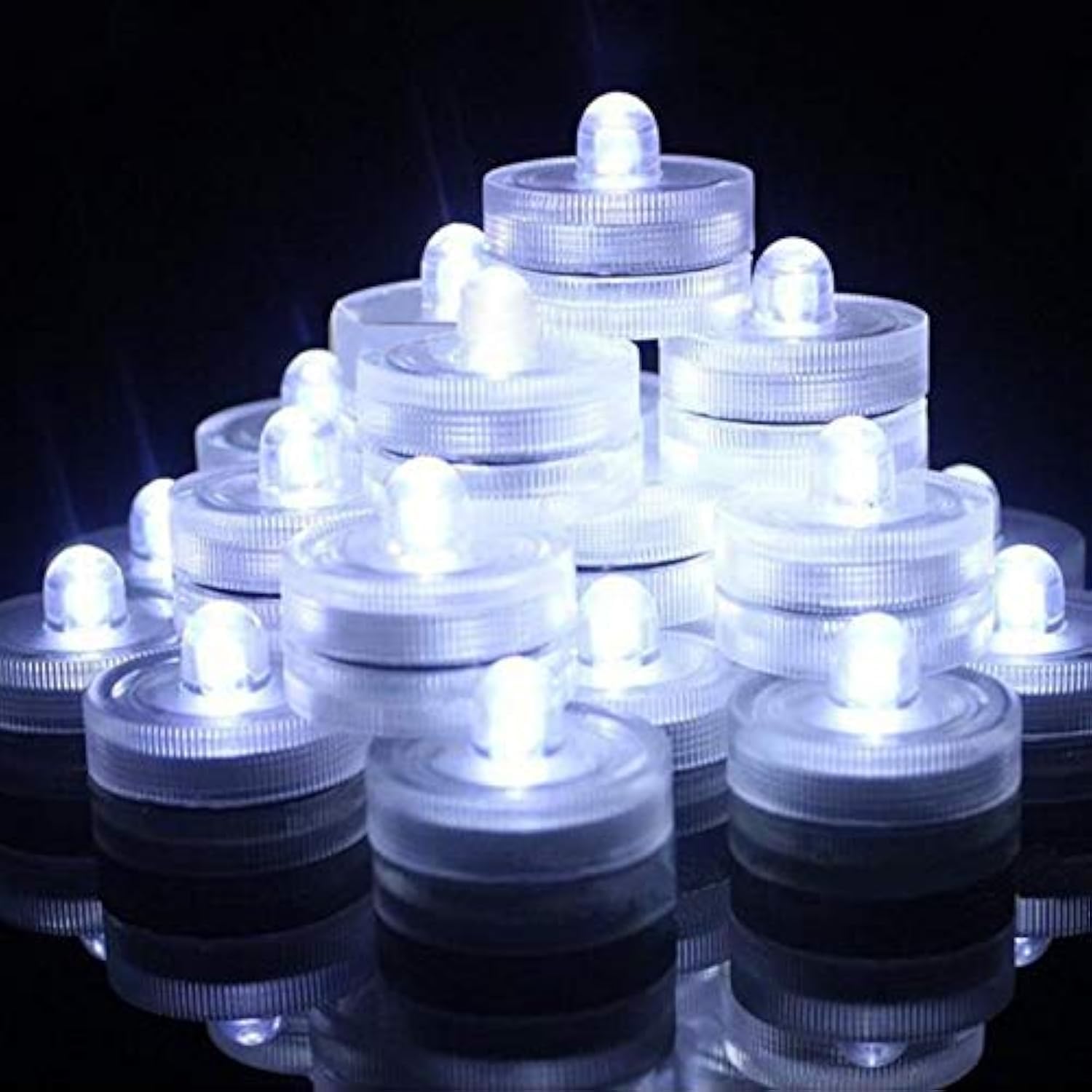 Shymery Submersible Led Lights,120 Hours Waterproof Tea Lights,White Underwater Submersible Tea Lights Battery Pond & Fishing Ce