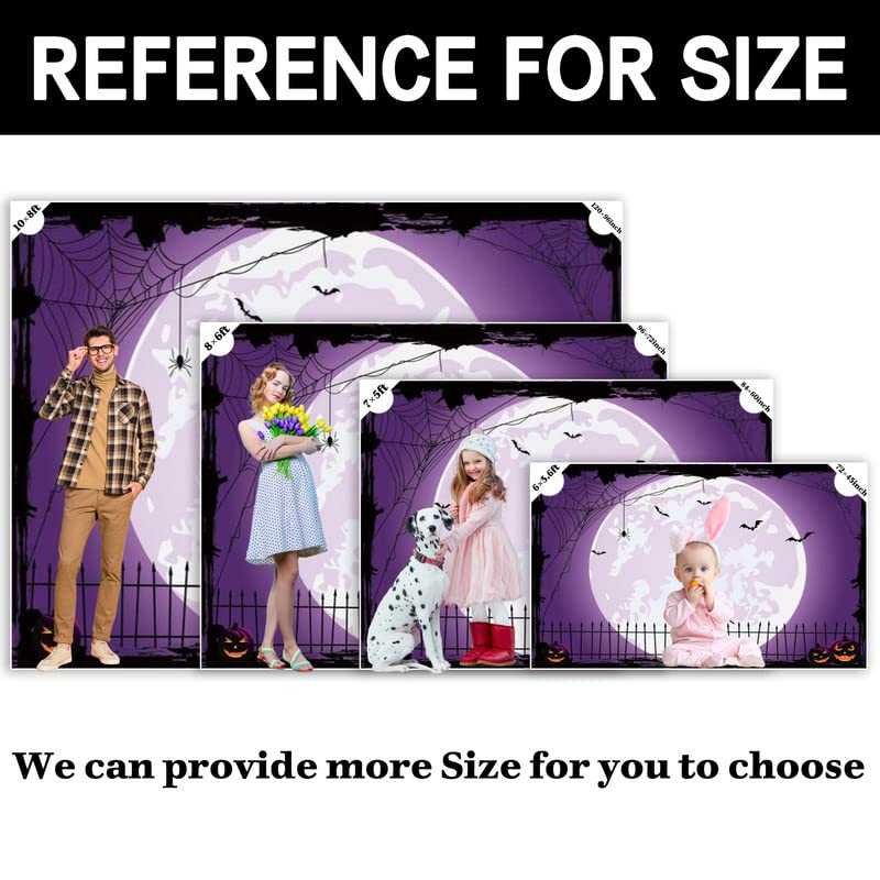 Swepuck 7X5Ft Purple Halloween Photo Backdrop For Parties Large Pumpkin Patch Moon Picture Photography Background Kids Witch Hau