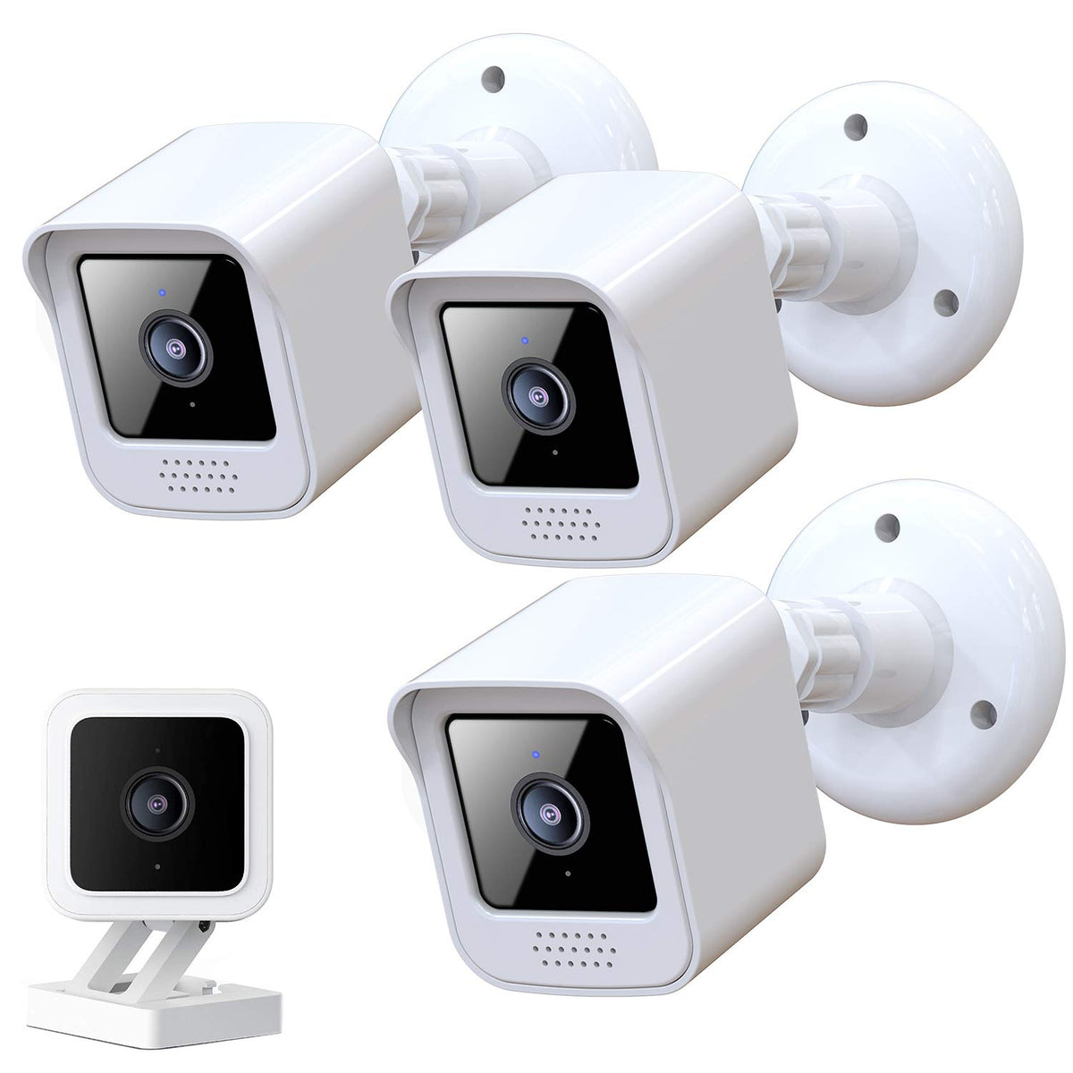 3-Pack Wall Mount Bracke And Housing For Wyze Cam V3 And V3 Pro Camera, Wyze V3 Cover Indoor/Outdoor Video Security Accessories,Sun Protection Protective Shell And Adjustable Wall Mounting Brackets