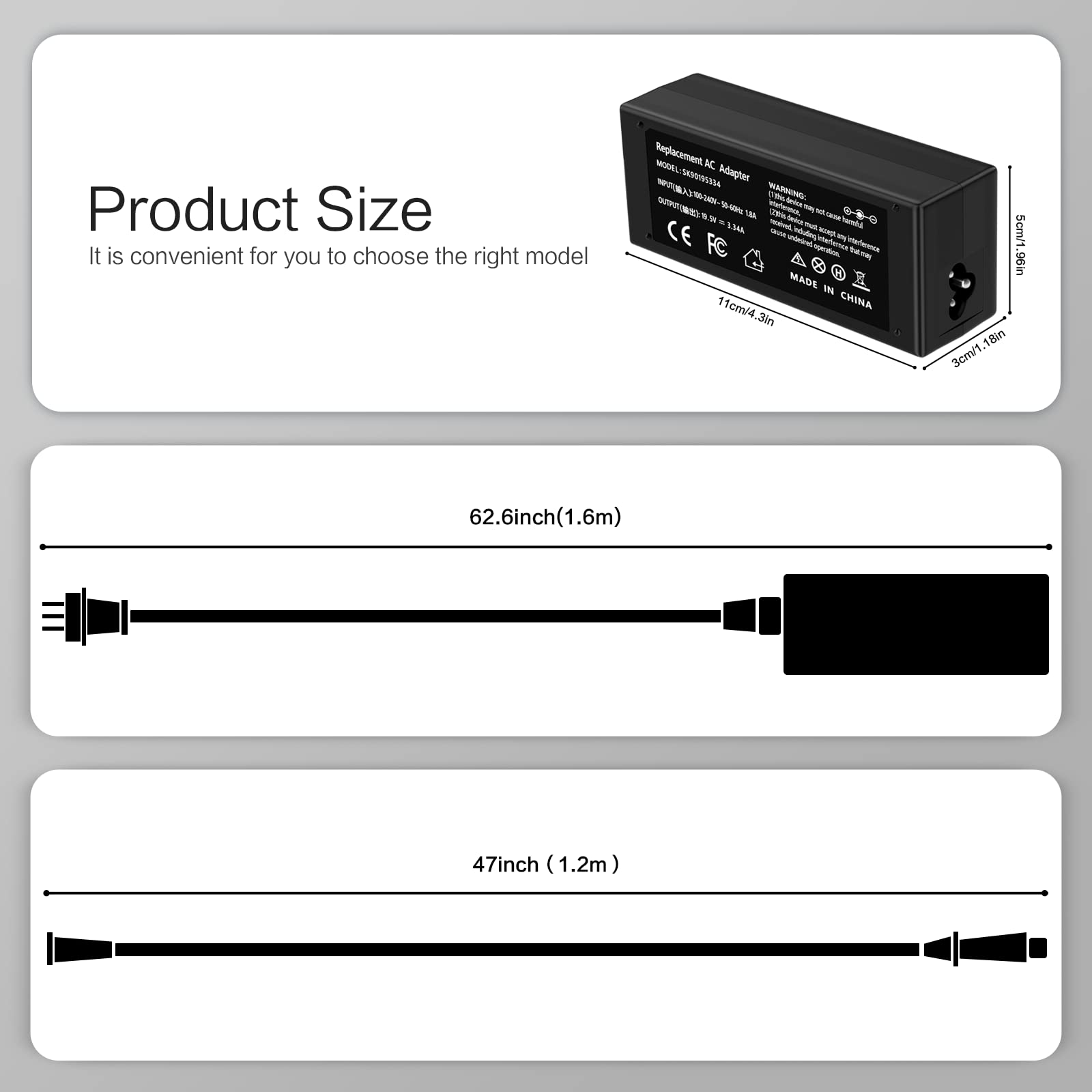 65W 45W Ac Adapter Laptop Charger For Dell Latitude 13 14 15 3000 Series,For Dell Inspiron 13 14 15 16 17 3000 5000 7000 Series,