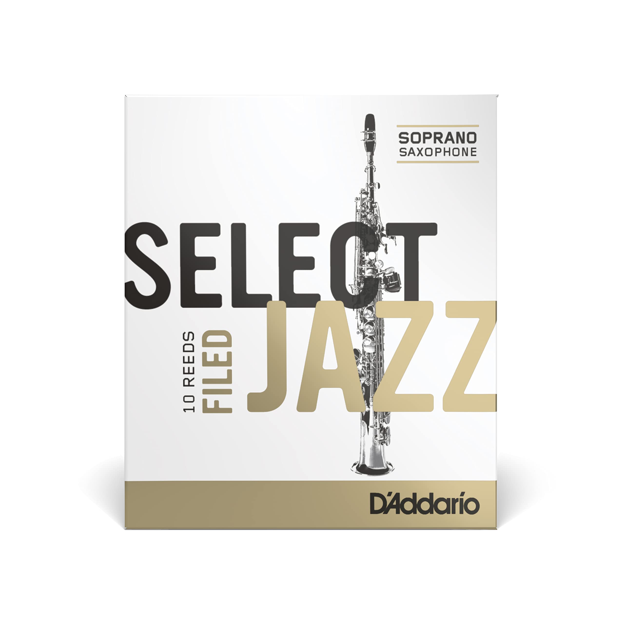 Daddario Rico Select Jazz Soprano Sax Reeds, Filed, Strength 4 Strength Hard, 10-Pack