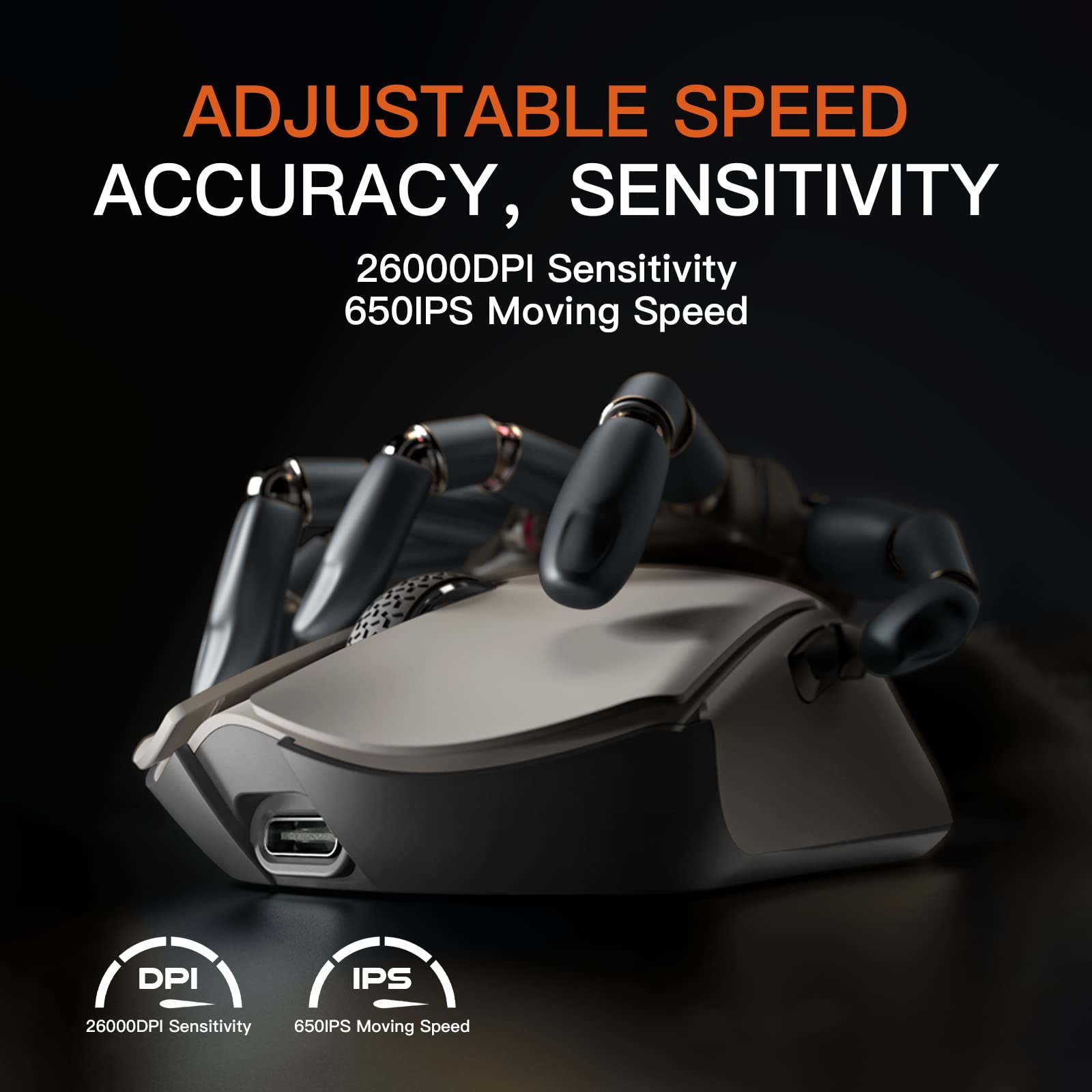 Darmoshark M3 Wireless Gaming Mouse,Tri Mode 2.4G/Usb C/Bluetooth Mouse Up To 26000Dpi,Paw3395 Optical Sensor Lightweight 58G,8