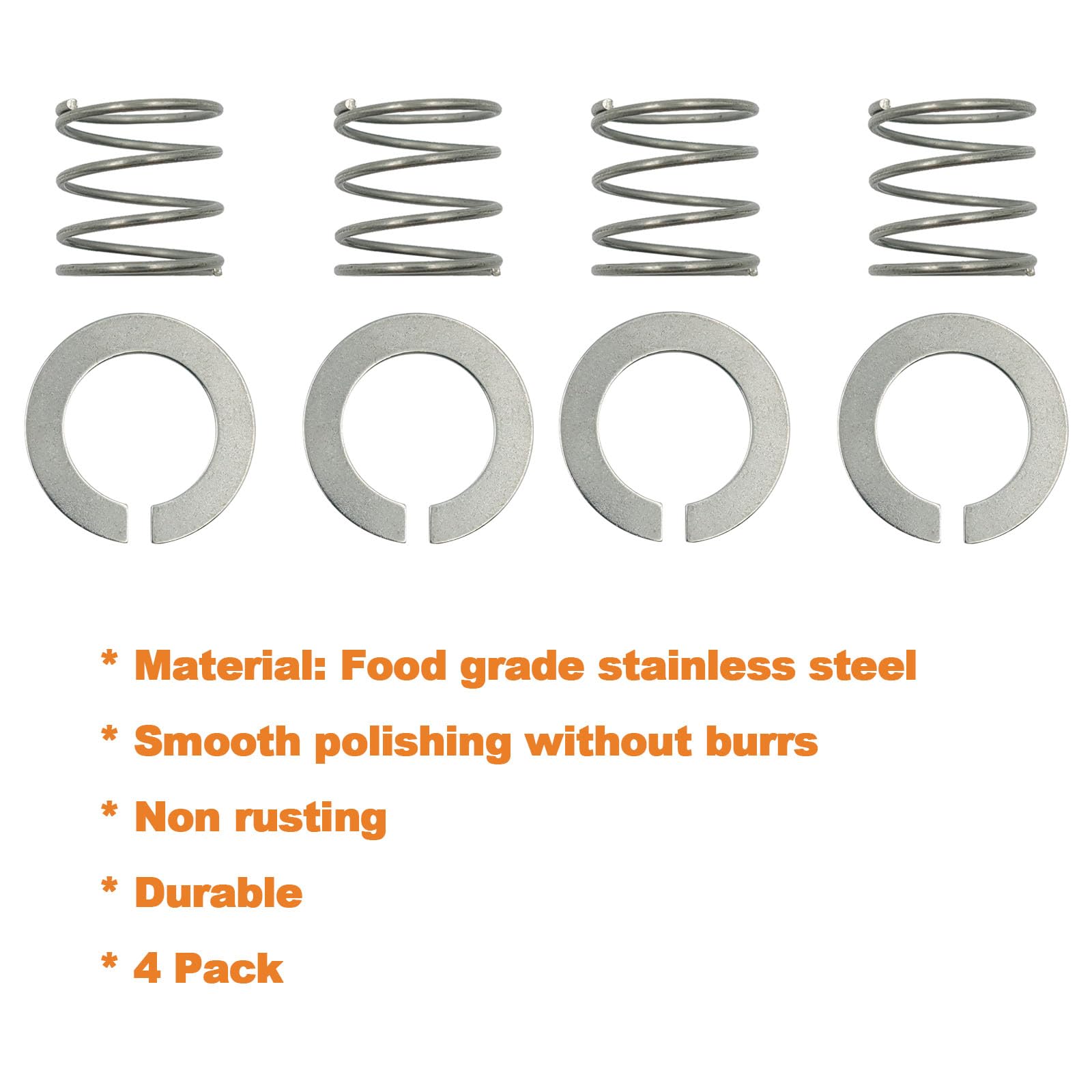 Mitchenify 4 Pack Stainless Steel Spring And Washer Kit Fit For Kitchenaid Stand Mixer, Quick Install Accessories And Upgrade Pa