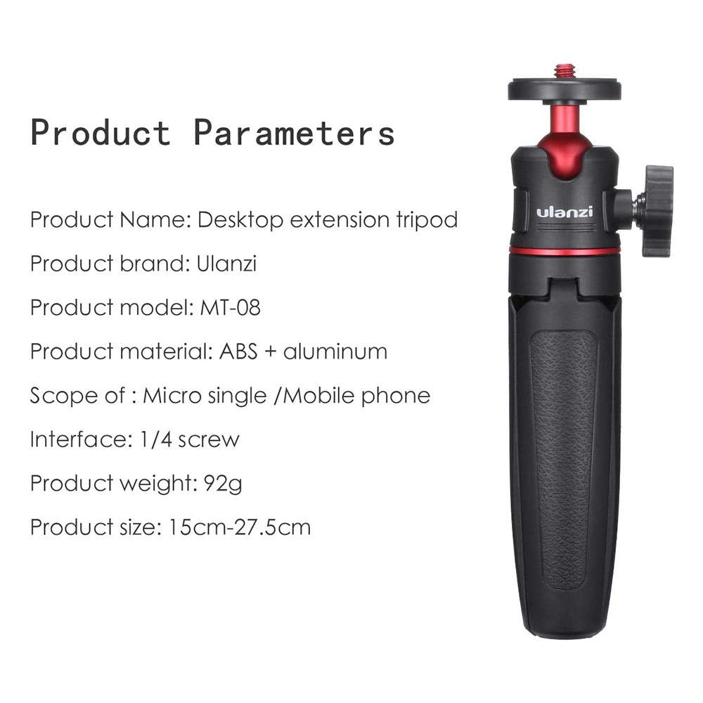 Ulanzi Mt 08 Extension Rod Tripod Mini Selfie Stick Tripod Stand Handle Grip For Iphone 11 Pro Max Samsung Camera Sony Canon Nik