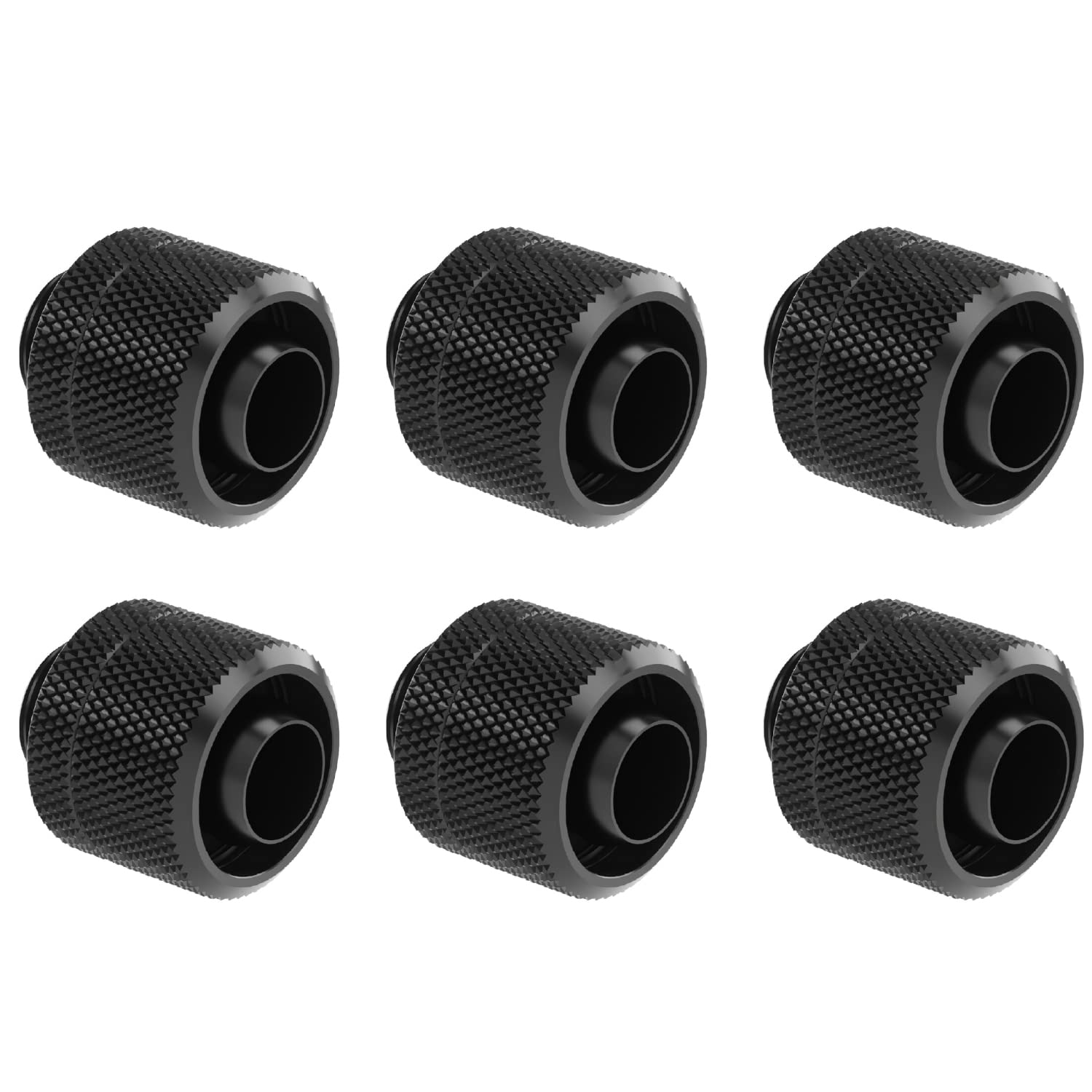 Dracaena 6 Pack G1/4'' Thread To 3/8'' Id, 5/8'' Od Compression Fitting For Soft Tubing, Soft Tube Connectors For Computer Water