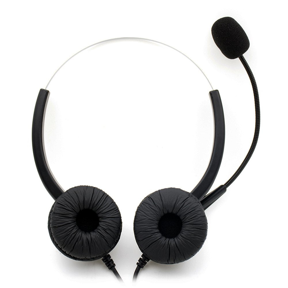 Telpal Corded Hands Free Call Center Noise Cancelling Binaural Usb Headset Headphones With Mic/Microphone   Cord With Usb Plug, Volume Control  For Computer/Pc/Laptop Use Only