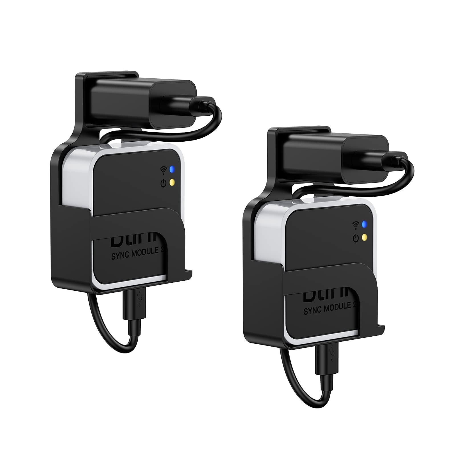 Outlet Wall Mount Compatible With Blink Sync Module 2 With Short Cable 2 Pack,Mount Barket Holder For Blink Sync Module, No Mess