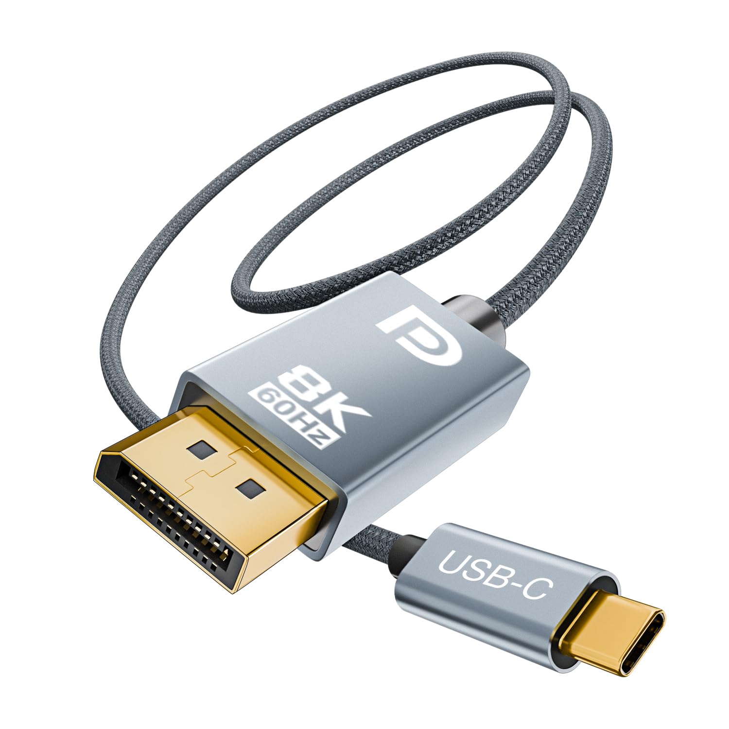 Agfinest Usb C To Displayport 1.4 Cable 10Ft (Support 8K@60Hz, 4K@144Hz, 2K@240Hz) Thunderbolt 3/4 To Dp Cord Compatible With Ma