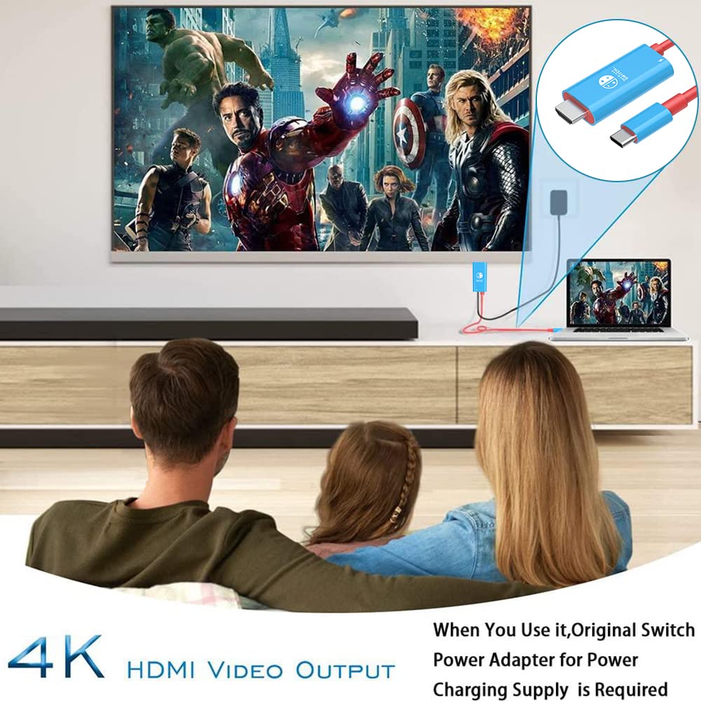 Switch Dock For Nintendo Switch Dock/Nintendo Switch Oled Dock, 6Ft Switch Tv Dock, Steam Deck Dock Cable With 4K/1080P Hdmi Ada