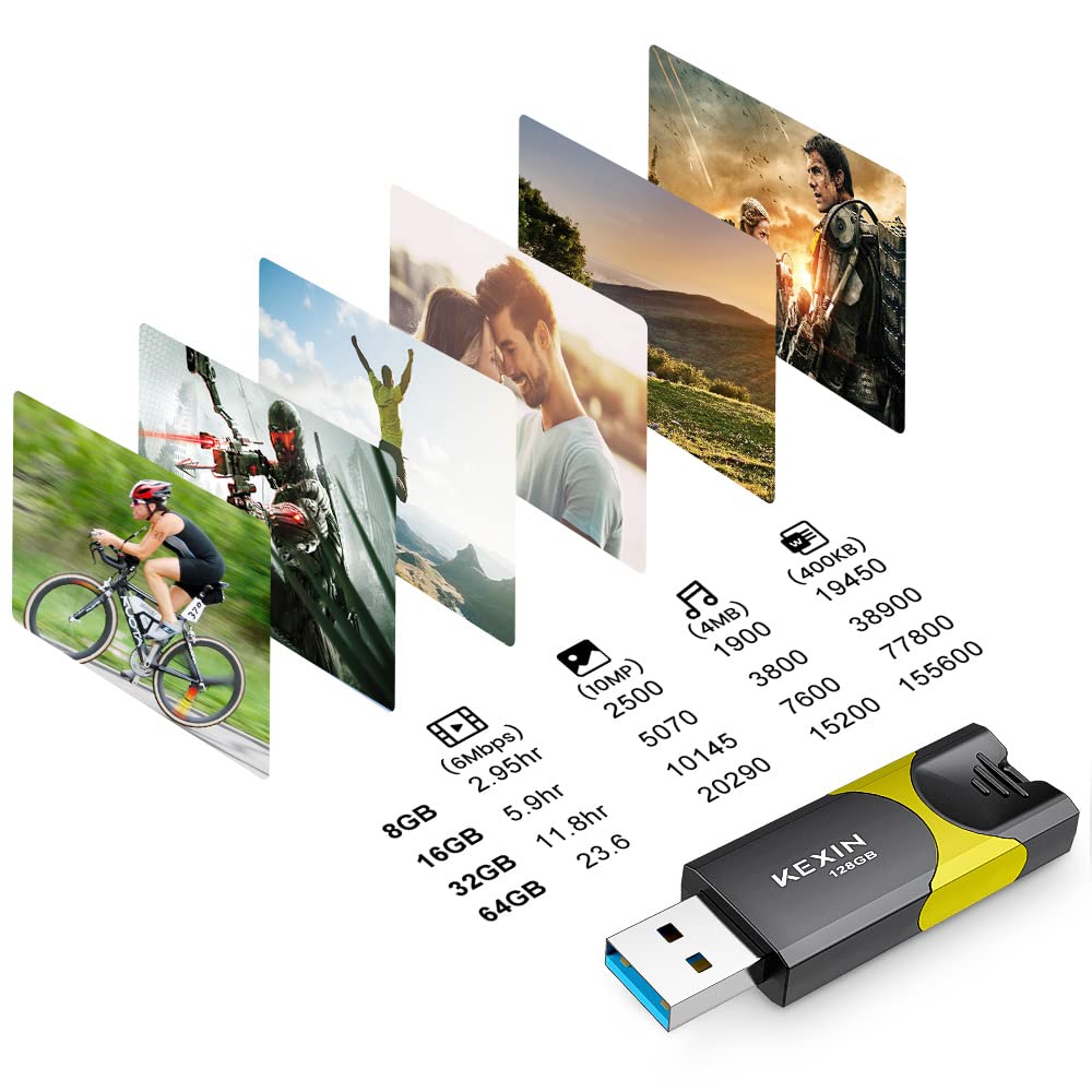 Kexin 128Gb Flash Drive Usb 3.0 Thumb Drive 128 Gb Usb Flash Drive Memory Stick Thumb Drives Jump Drive, 5 Pack Flash Drive 128G