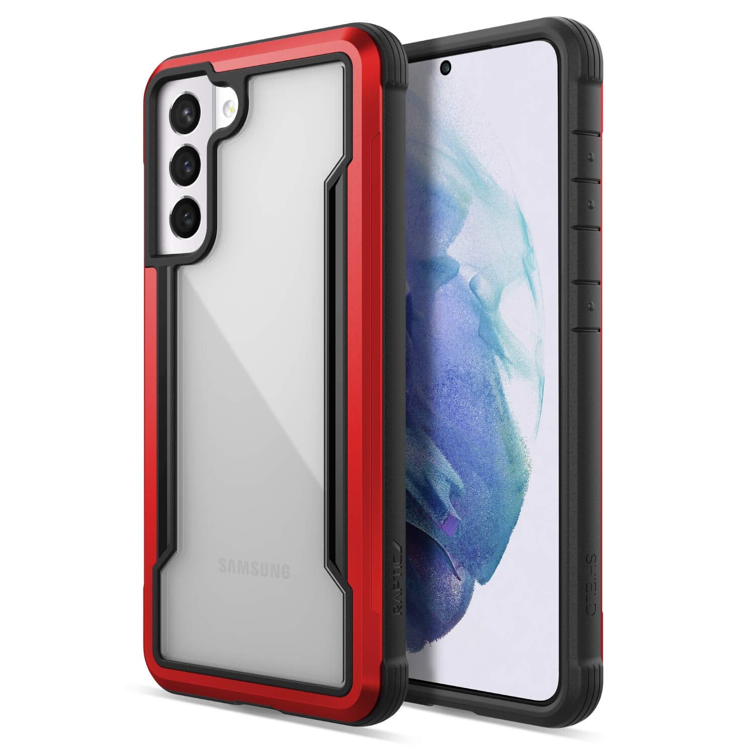 Raptic Shield Case Compatible with Samsung Galaxy S21 - Shockproof Military Grade Protection, Durable Anodized Aluminum Frame, 1