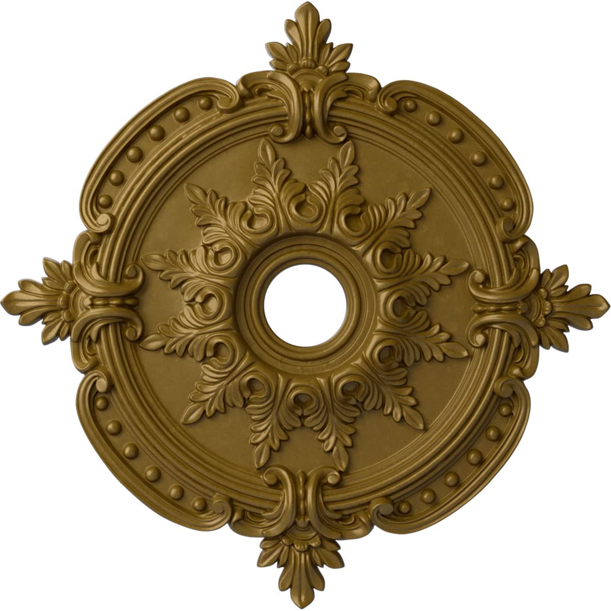 Ekena Millwork CM28BEGLS 28 3/8 OD x 3 3/4 ID x 1 5/8 P Benson Classic Ceiling Medallion Fits Canopies Up to 6 1/2, Gold