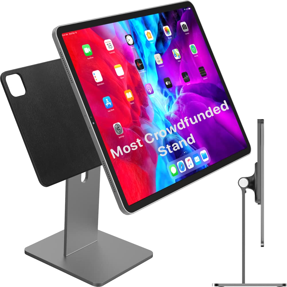 CharJenPro MagFlott V1.0 Magnetic Stand for iPad Pro 12.9, iPad Air 13 M2 (2024). Gray. Successful Kickstarter Campaign. Inc