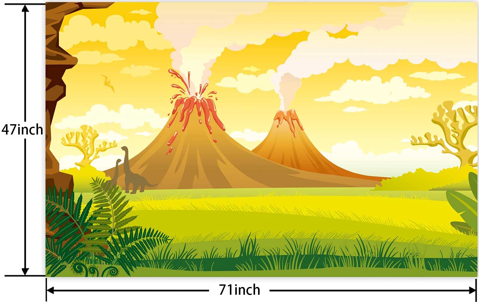 Tanystropheus Tyrannosaurus Rex Dinosaur Banner Backdrop Background Photo Booth Props Volcano Tropical Dino T Rex Theme Decor Fo