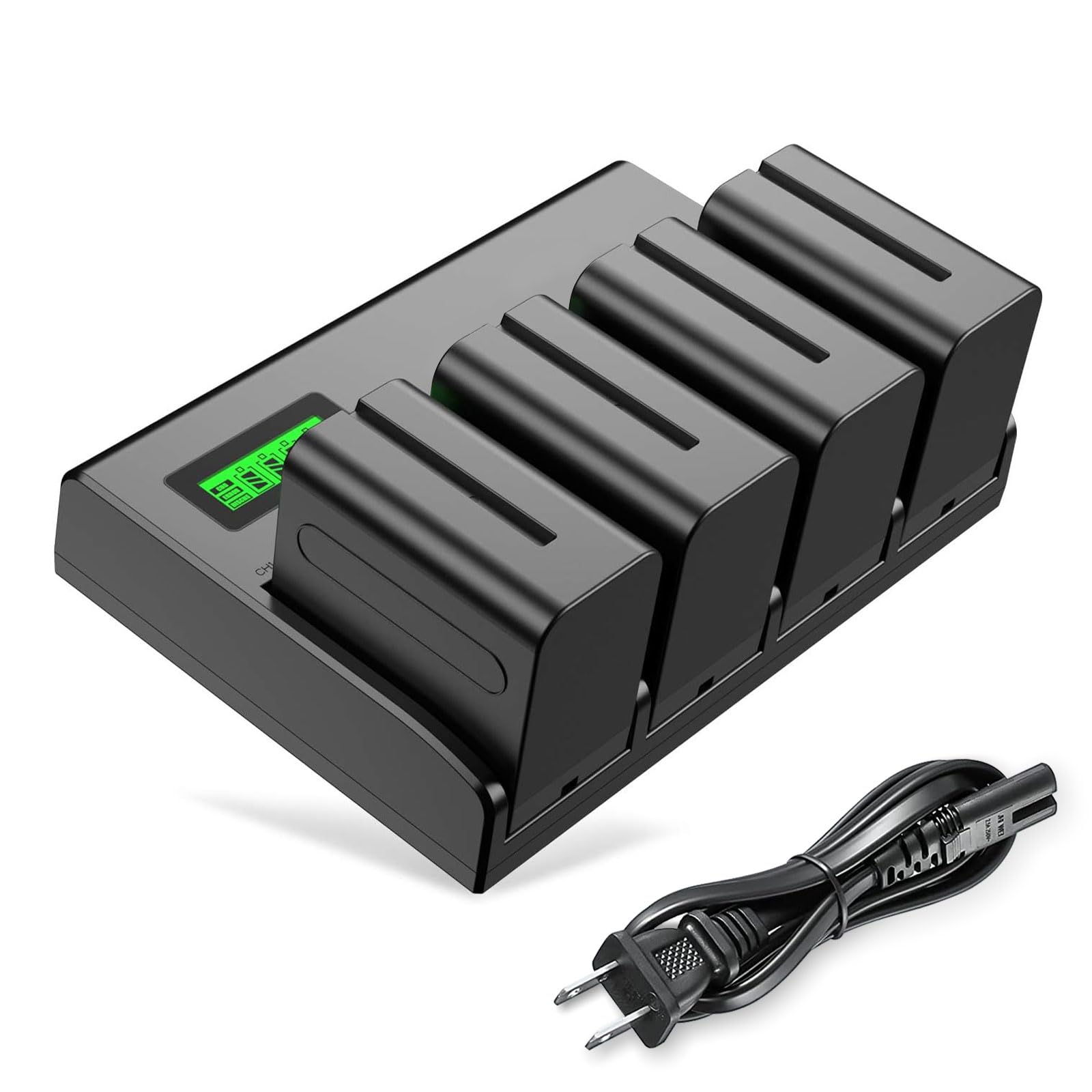 Binval 4 Pack Np F970 Batteries 8900Mah And 4 Channel Charger Compatible With Sony Np F970, F960, F950, F930, F770, F750, F570,